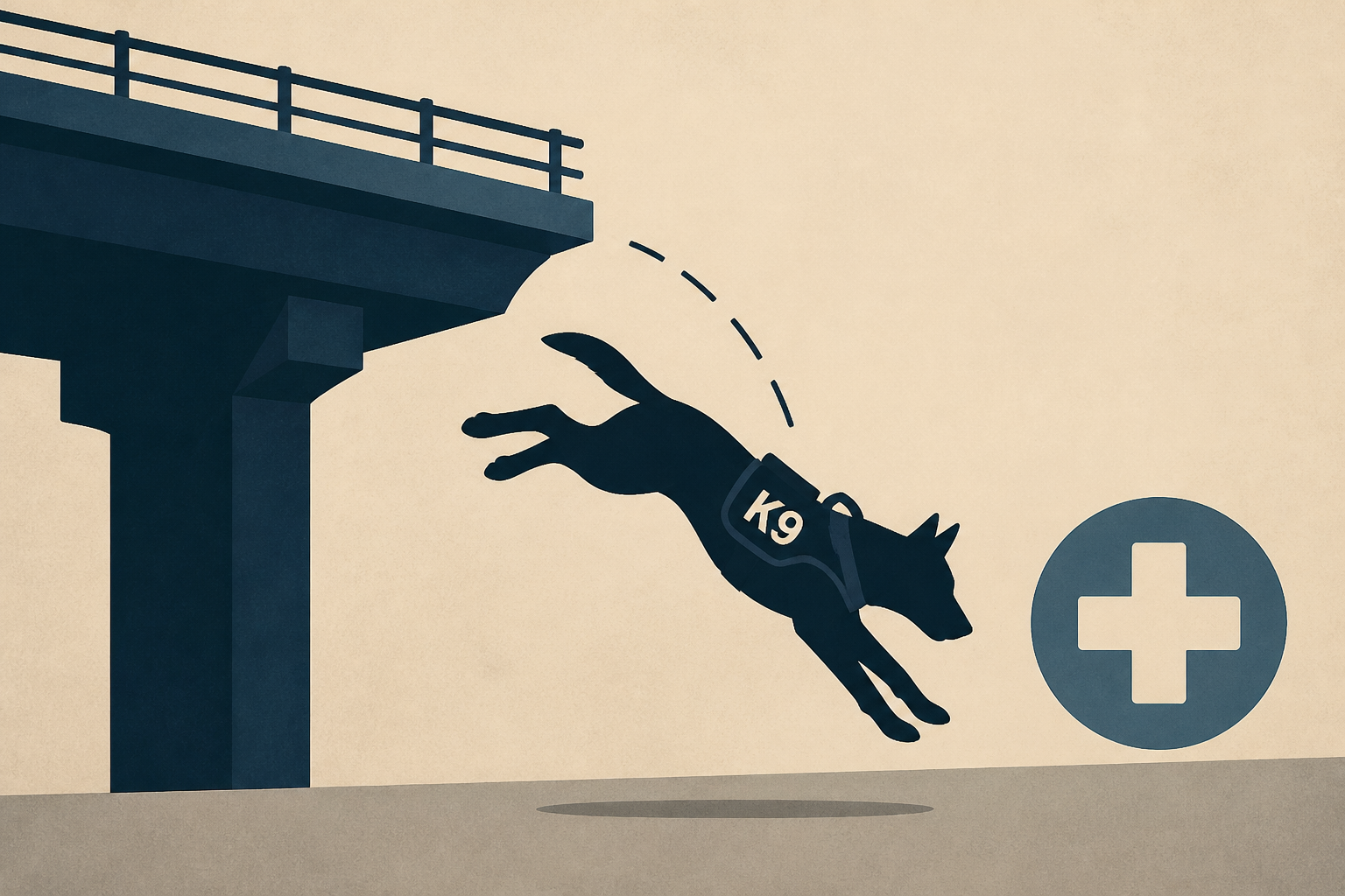Video shows moment Utah police dog seriously injured in leap from overpass