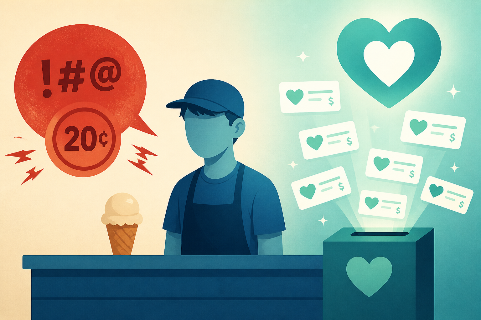 A customer berated a teenage ice cream shop worker over 20 cents charge. Then the donations flooded in
