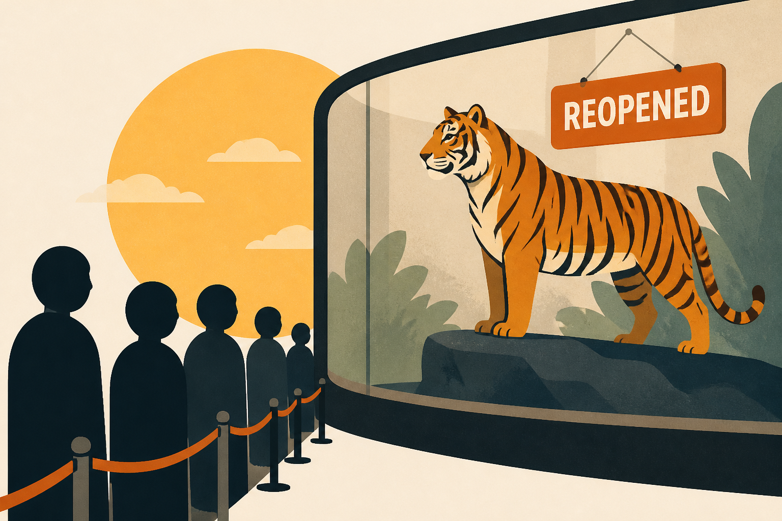 Visitors flock to see tiger that mauled ex-child actor to death as enclosure finally reopens