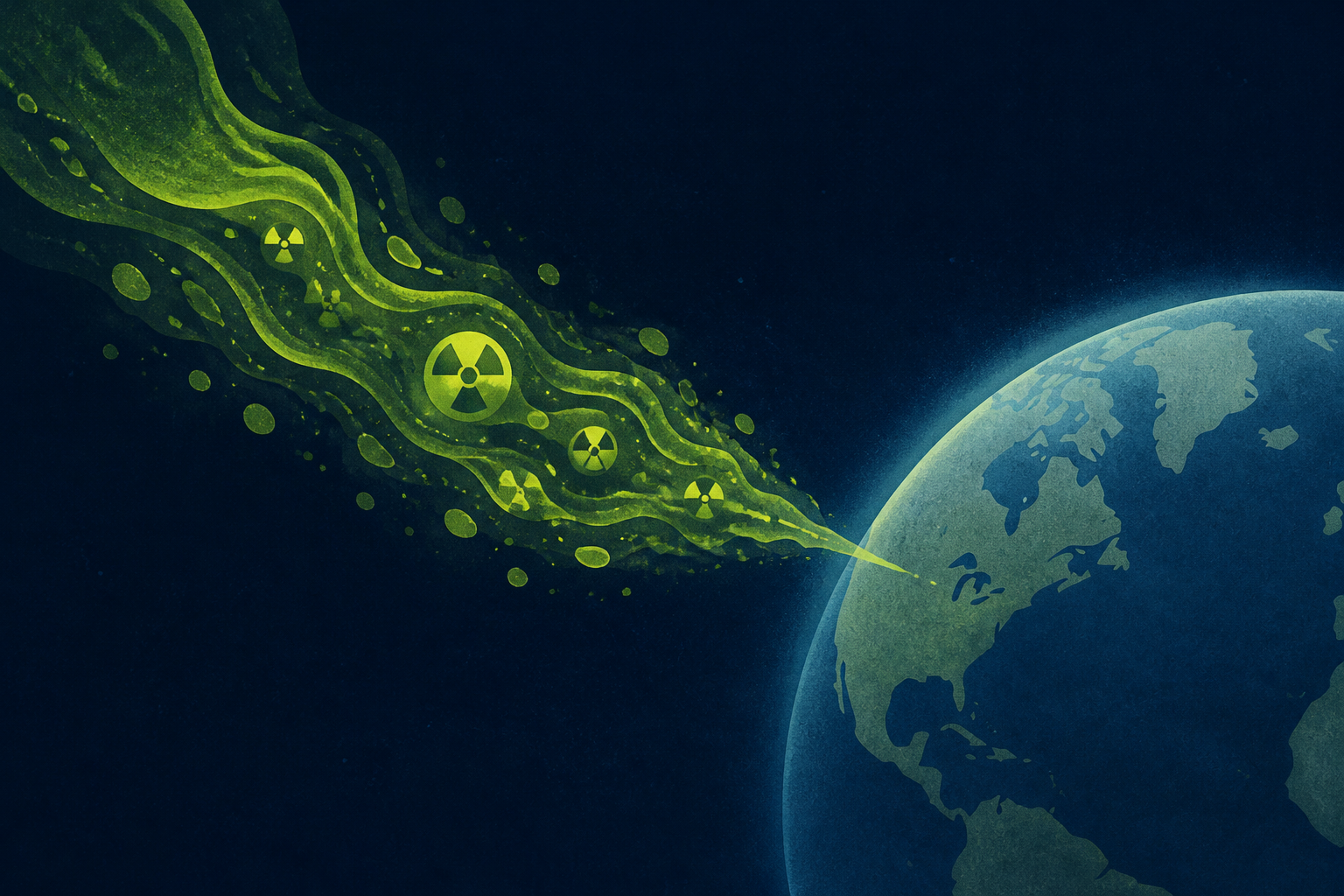An invisible jet of radioactive goo is heading for Earth - should we be worried?