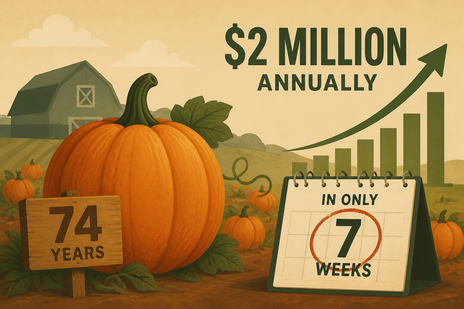 74-year-old's pumpkin farm brings in $2 million annually-in only 7 weeks