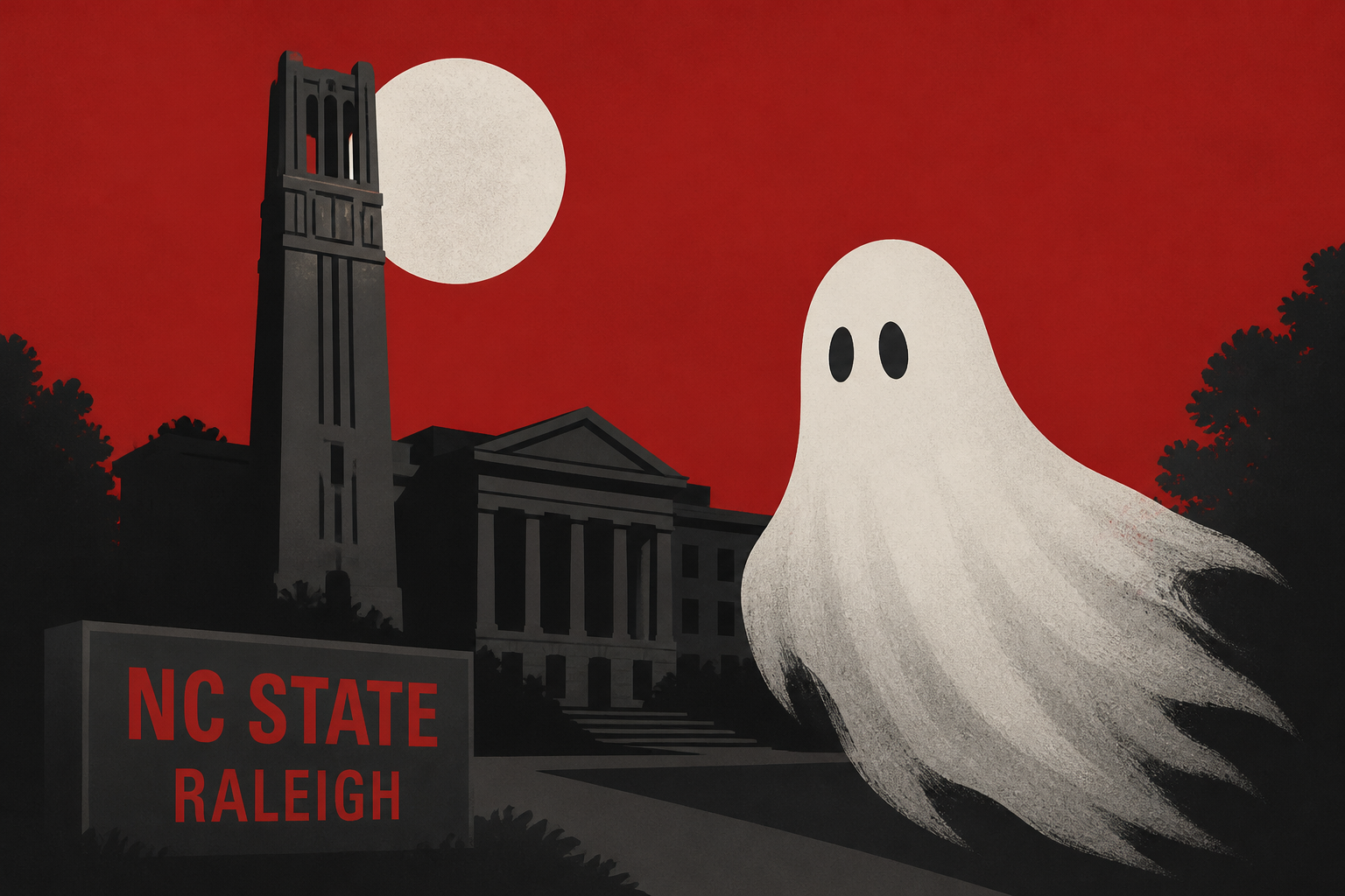 Spooky haunted Halloween ghost story at NC State in Raleigh