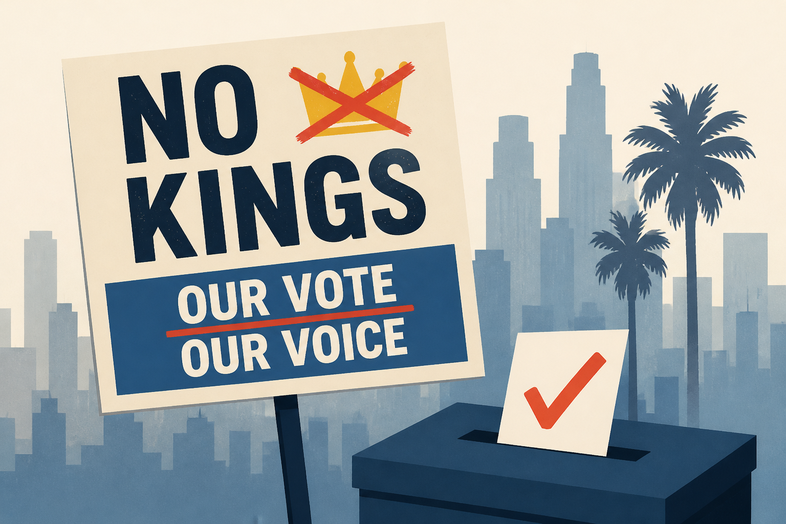 'No Kings' protesters in L.A. rally behind voter participation