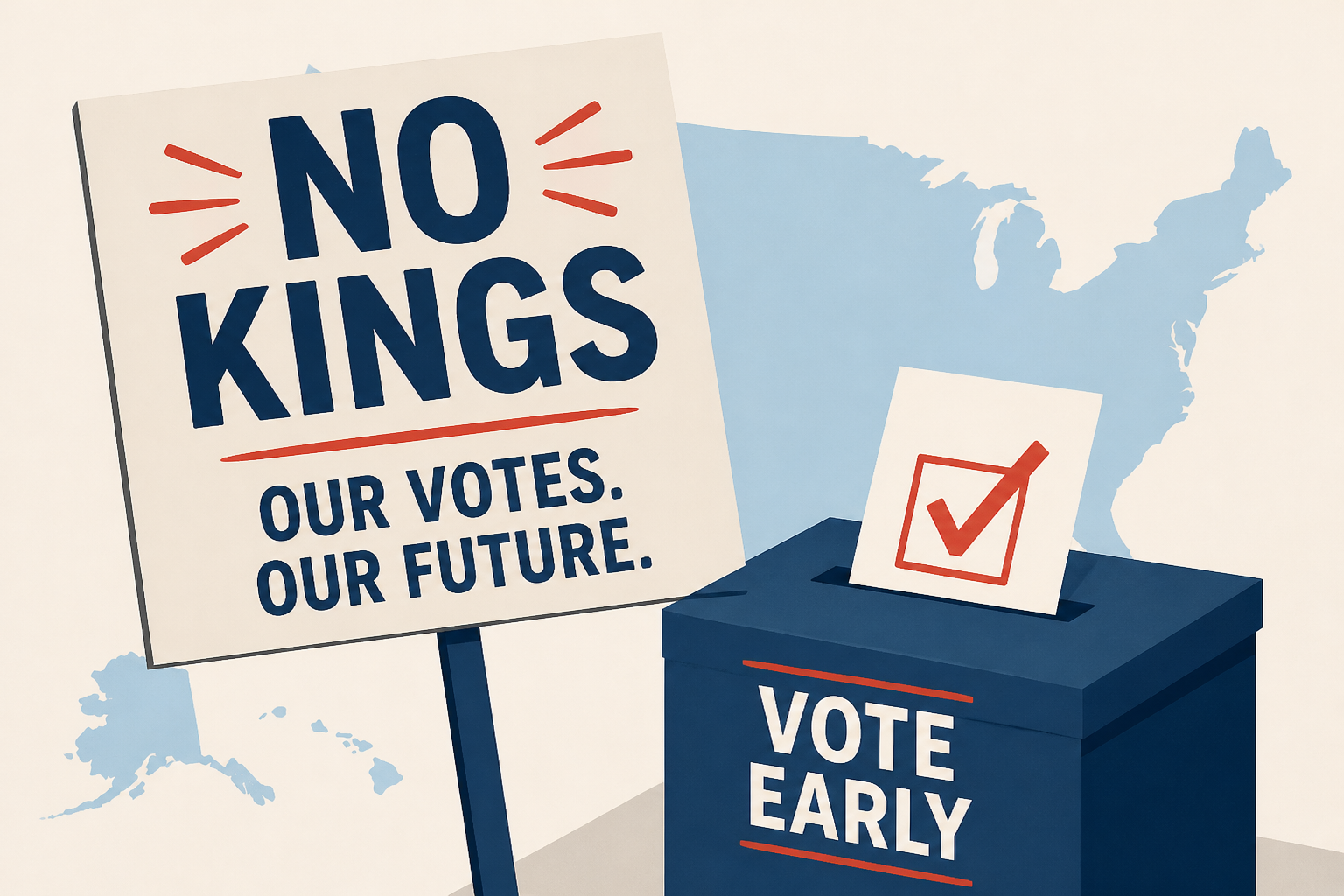 No Kings rallies across U.S. urge voters to cast ballots early ahead of midterms