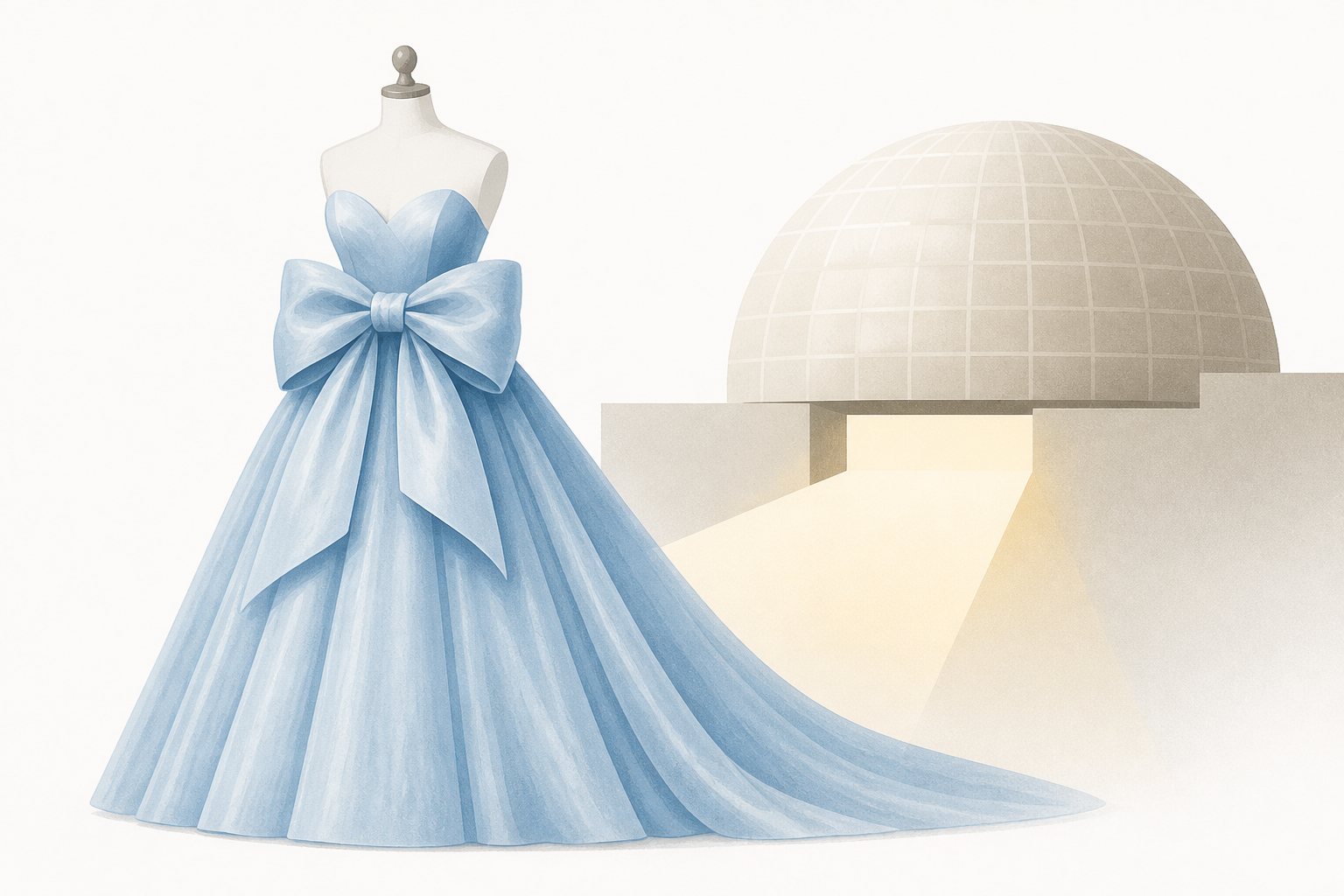 Taylor Swift Wears Ice Blue Bow Gown to the Academy Museum Gala