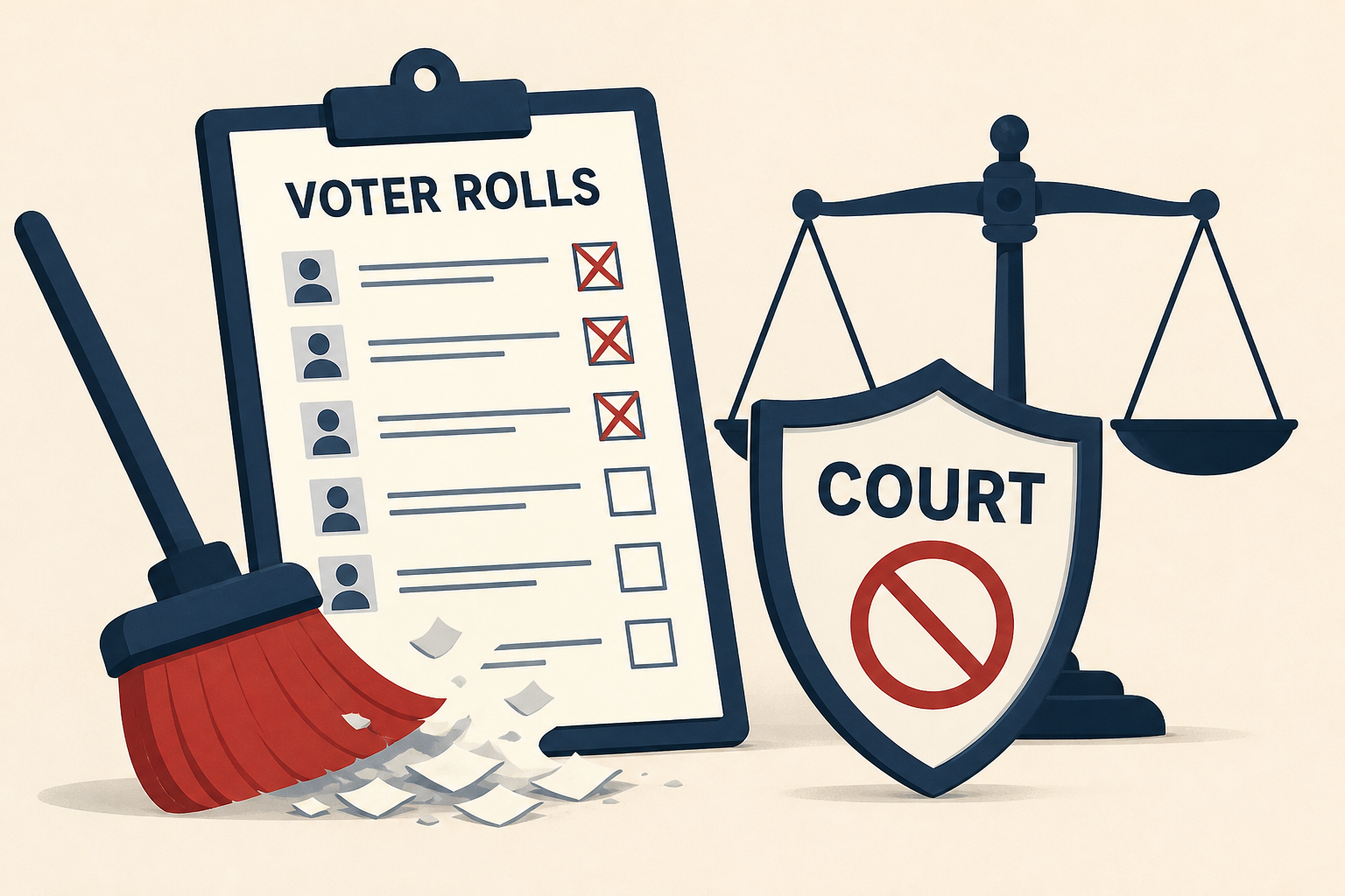 DOJ asks court to let it continue its voter roll purging program despite block