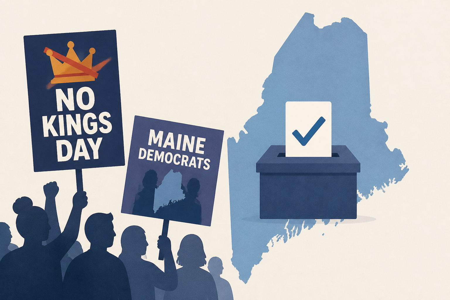 Crowd in Portland rallies around electing Maine Democrats on ‘No Kings Day’