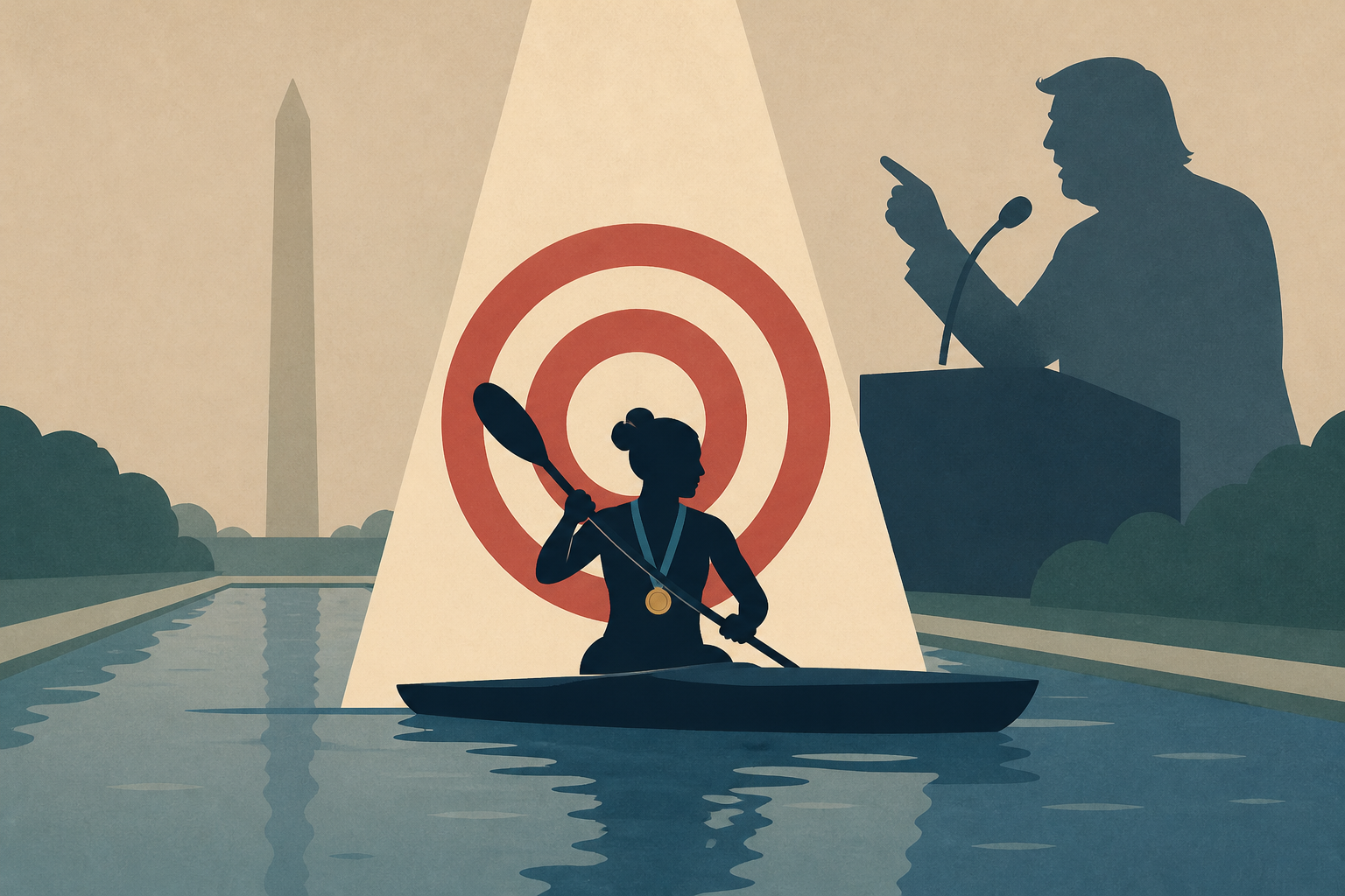 Olympic canoeist made a scapegoat for Reflecting Pool problems becomes a Trump foil