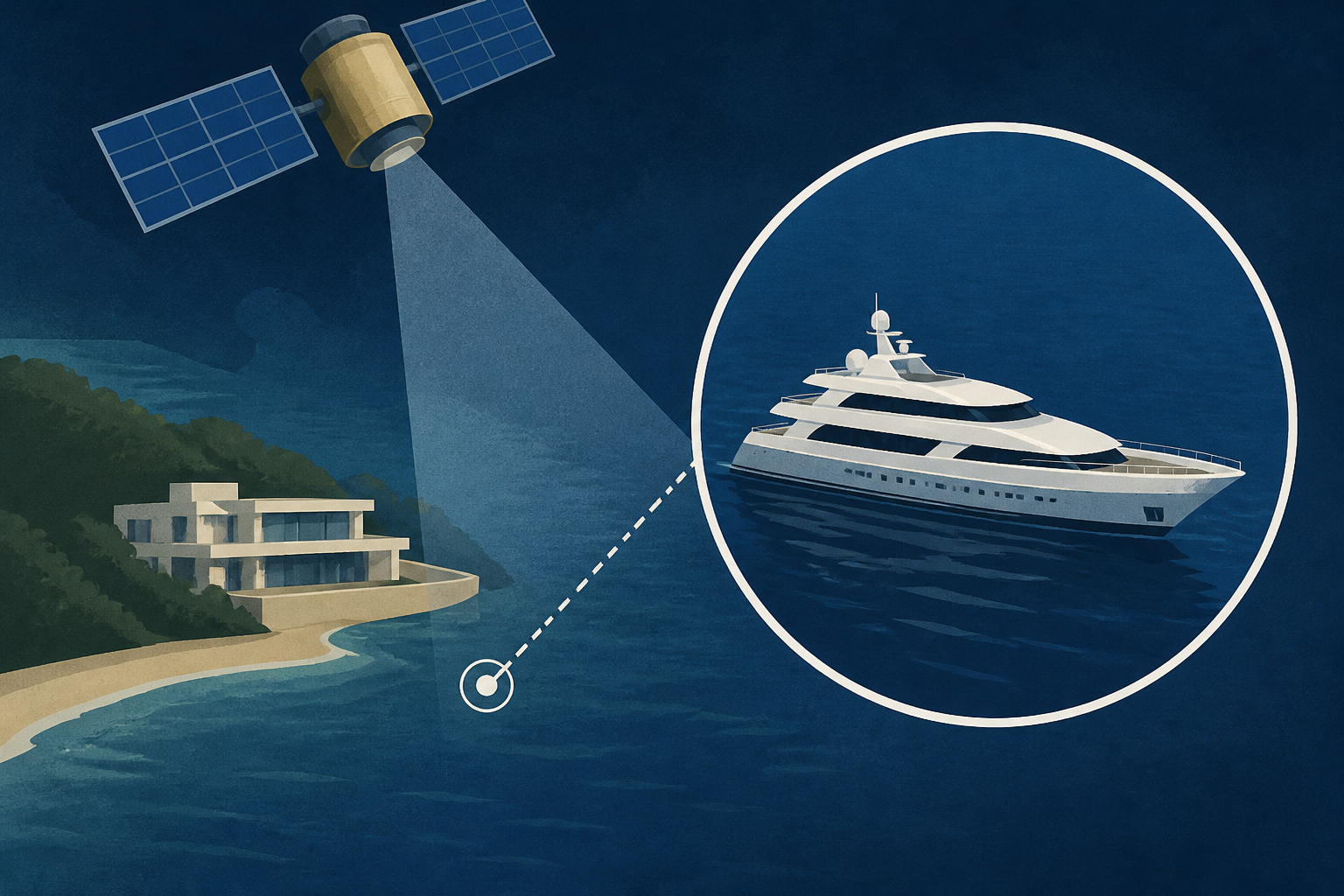 Satellites Spot Luxury Yacht Near Kim's Seaside Villa