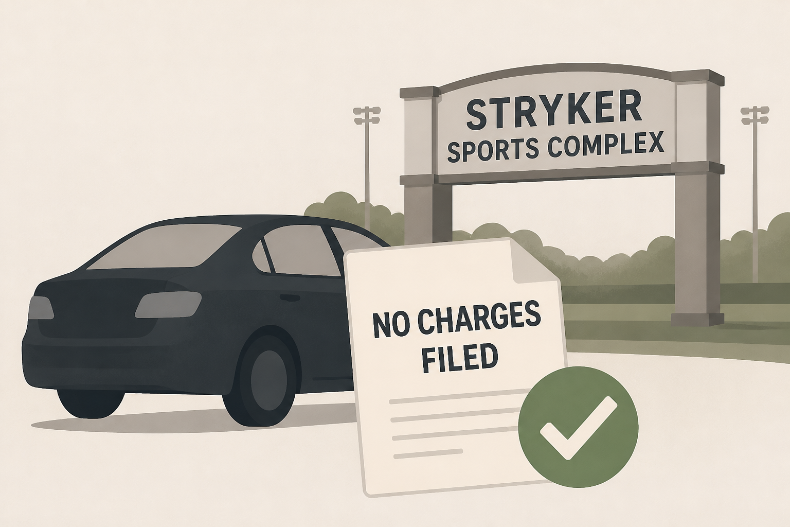 Driver released from custody, no charges filed after deadly incident at Stryker Sports Complex