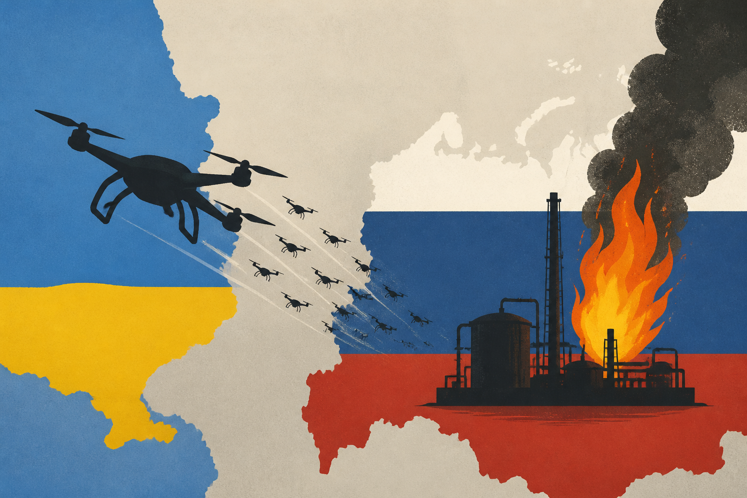 Ukraine launches 1,000 drones at Russia, attacks set St. Petersburg oil facilities ablaze