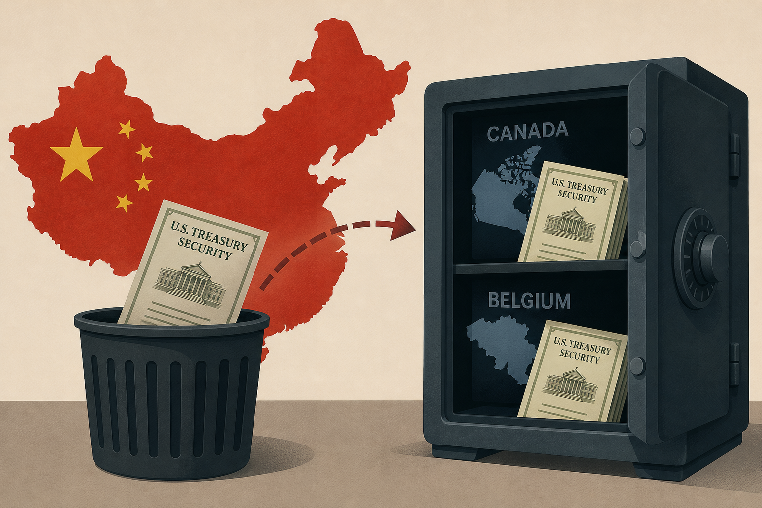 China looks like it's dumping Treasury debt but may actually be stashing it in Canada and Belgium