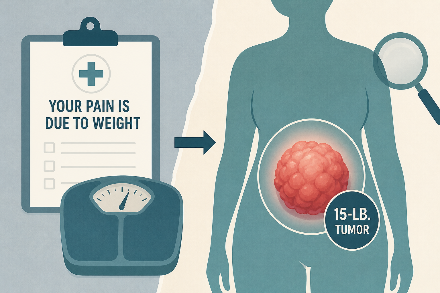 Doctor Tells Woman Her Painful Symptoms Are Due to Weight. When She Gets a Second Opinion, They Find a 15-Lb. Tumor (Exclusive)