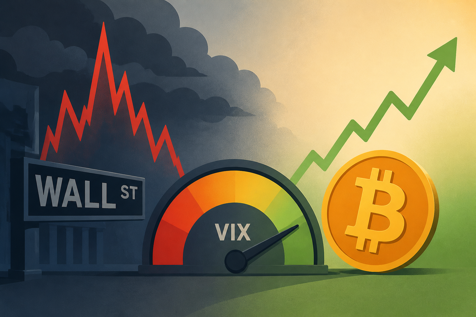 Wall Street freaked out Friday, but VIX and bitcoin (BTC) trades say the fear may fade Monday.