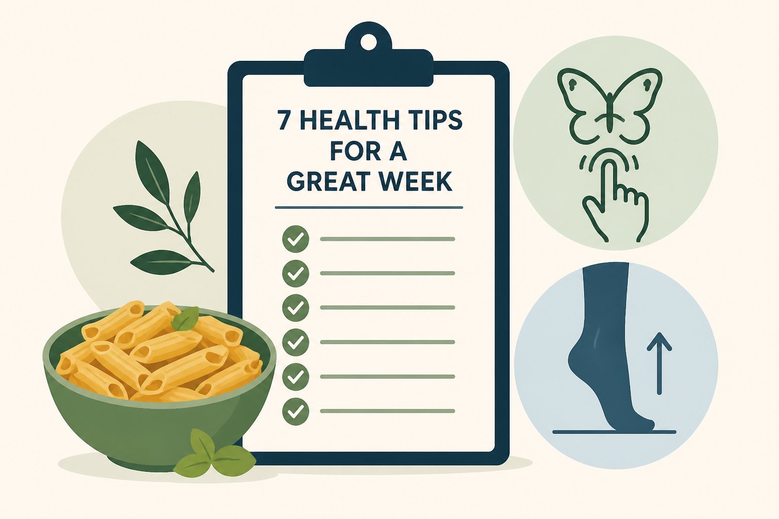 Eat leftover pasta, try the butterfly tap and do toe raises - plus 5 more health tips to help you have a great week