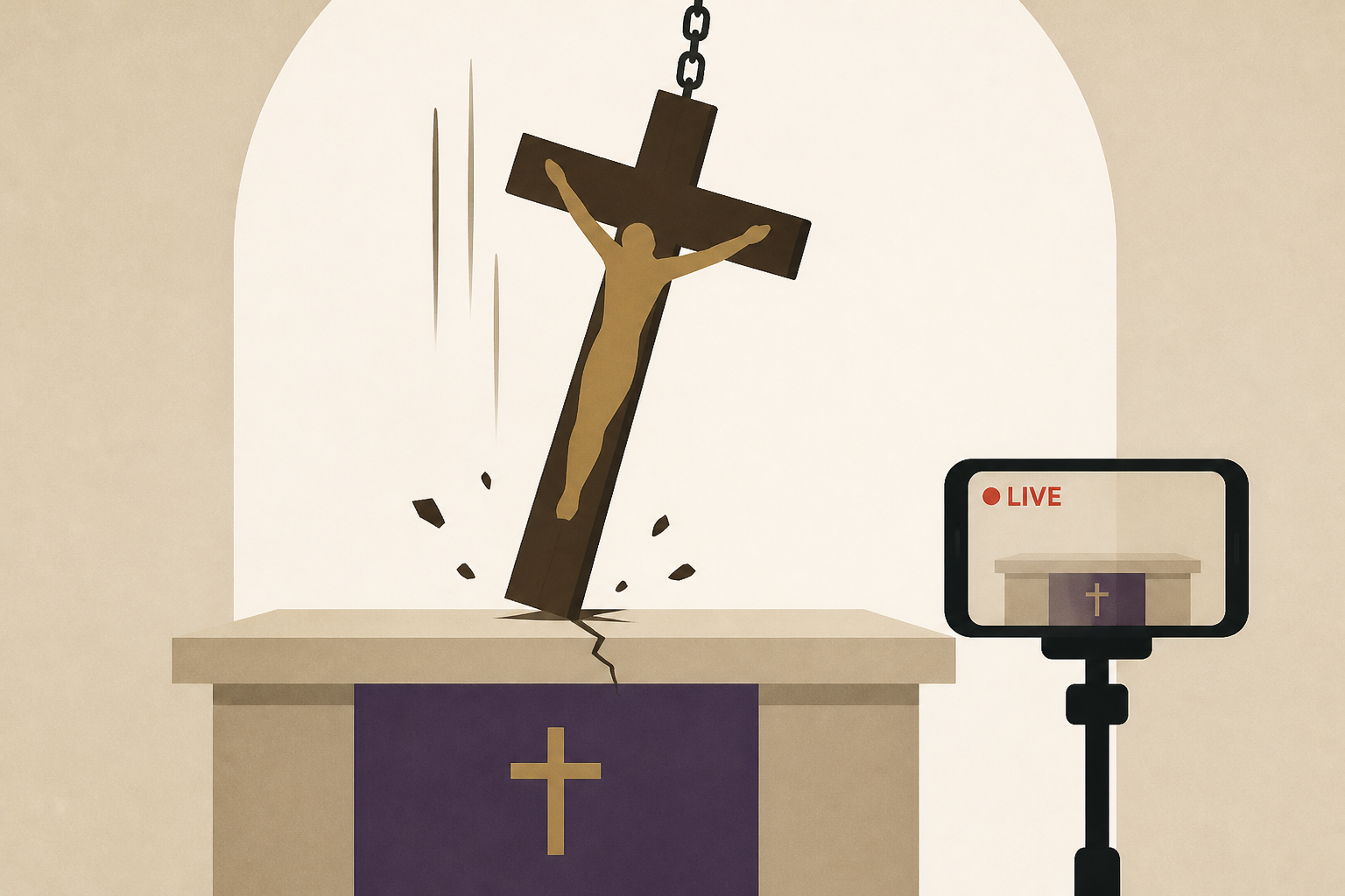 Falling crucifix kills priest during livestreamed Mass in Ecuador