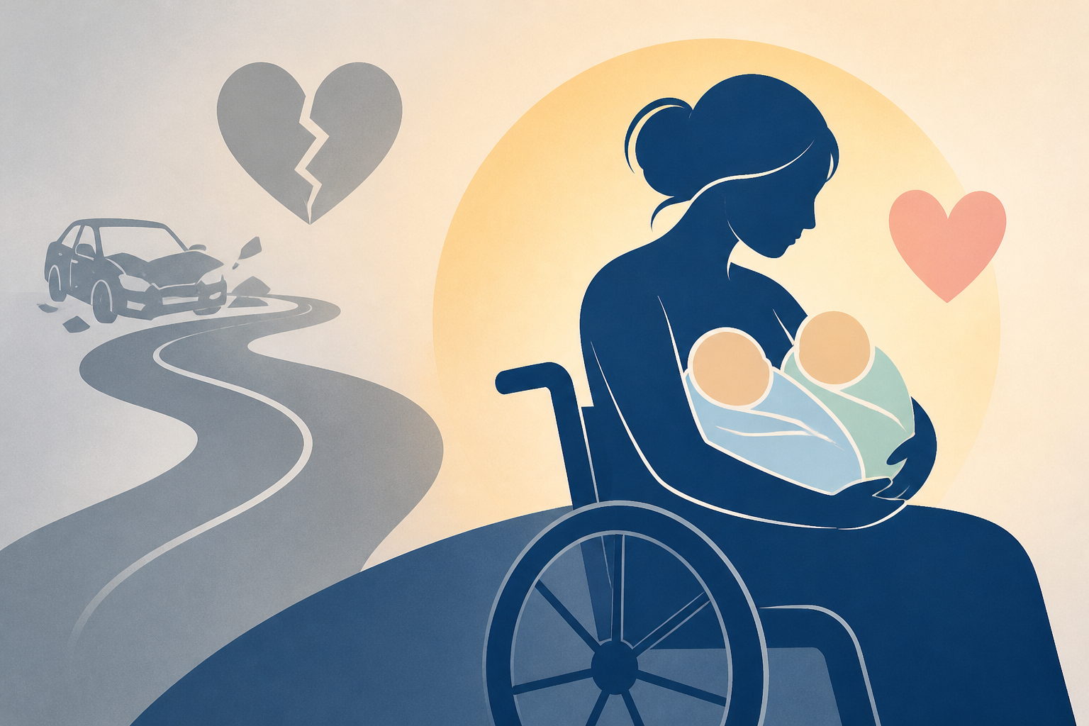 She was paralyzed in a car crash that killed her parents. Now, she's a mom of twins