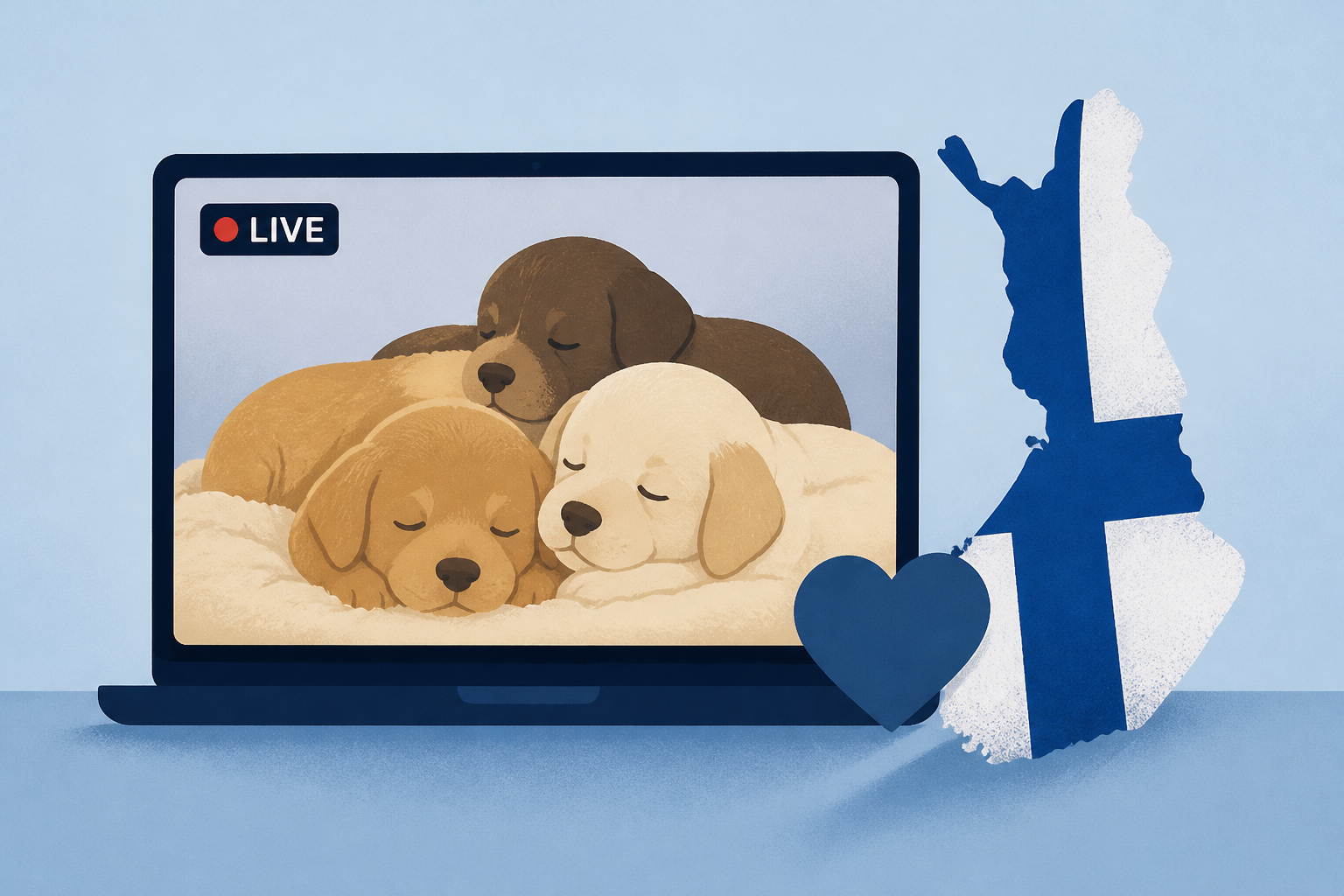 Finland gripped by national broadcaster’s puppies live stream