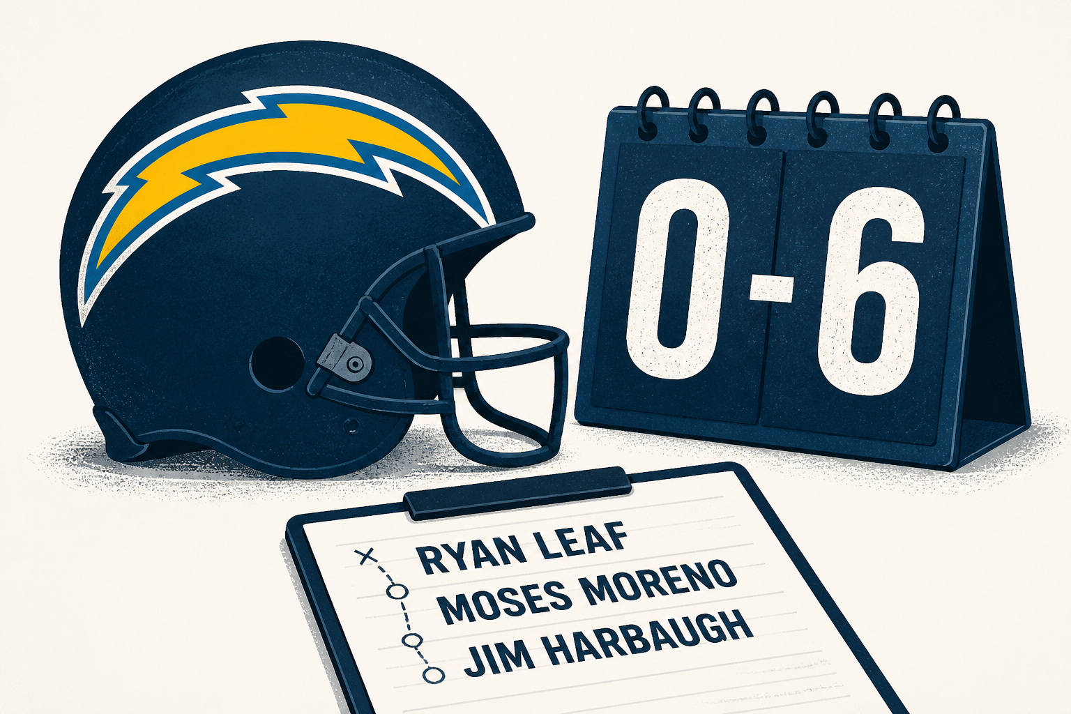 Last time the Chargers were 0-6, their QBs were Ryan Leaf, Moses Moreno and Jim Harbaugh