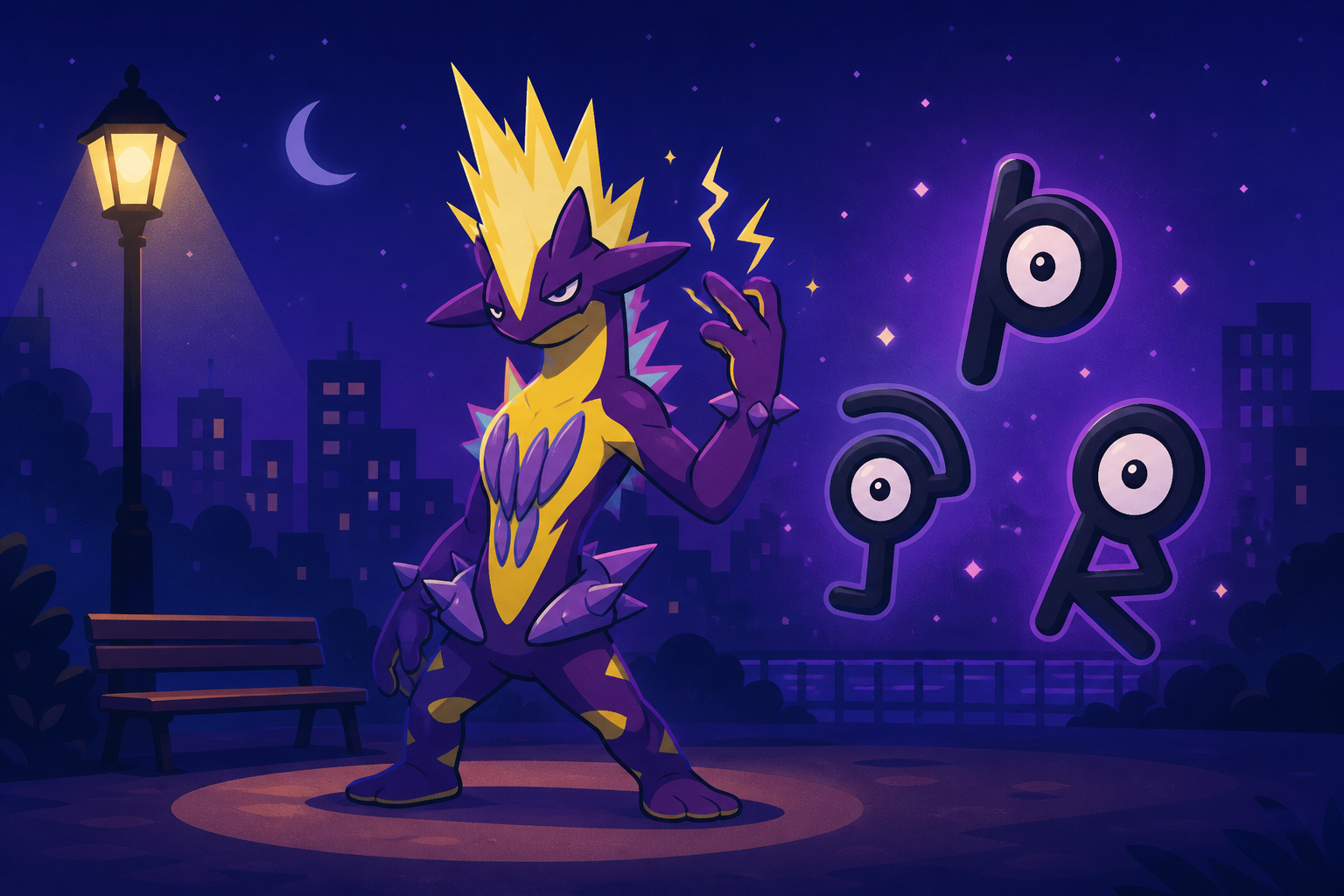 Pokémon Night Out: Location Backgrounds, Toxtricity, and Unown