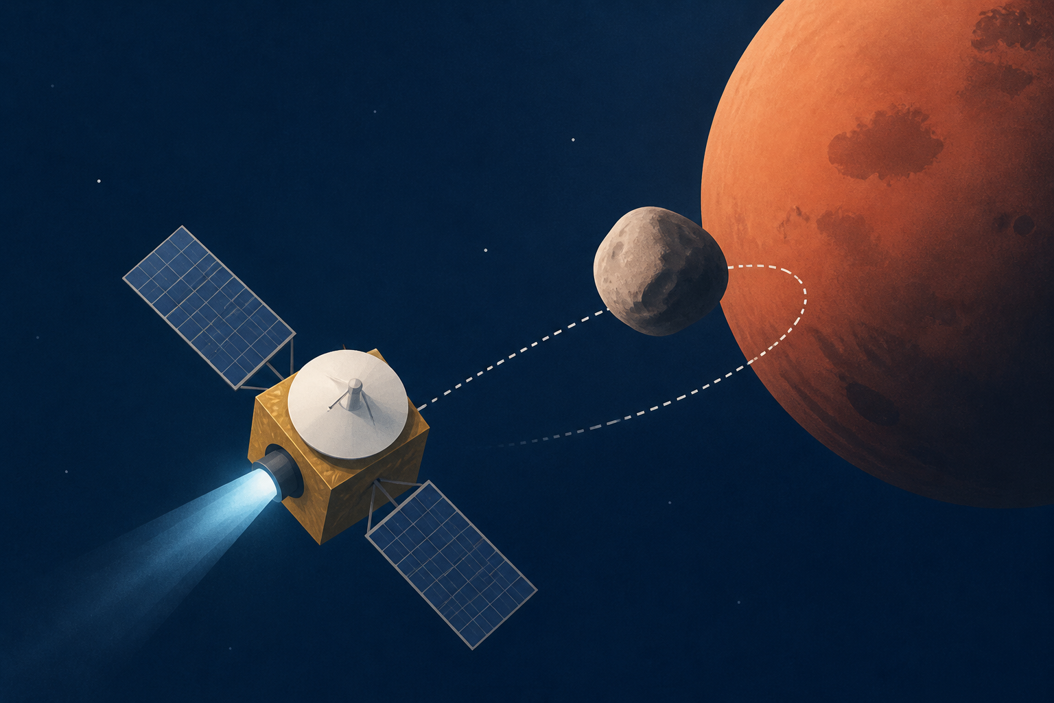 Japan probe sets course for Mars moon