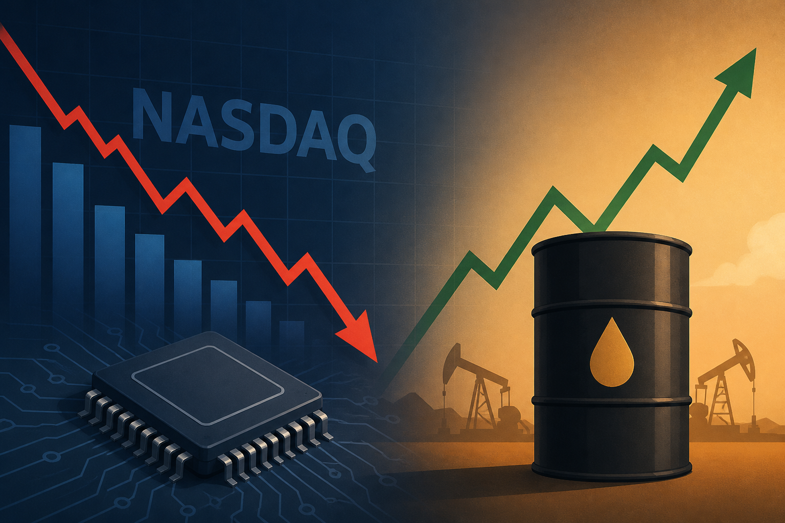 Chips lead Nasdaq lower, oil tops 5-month high: AlphaCheck