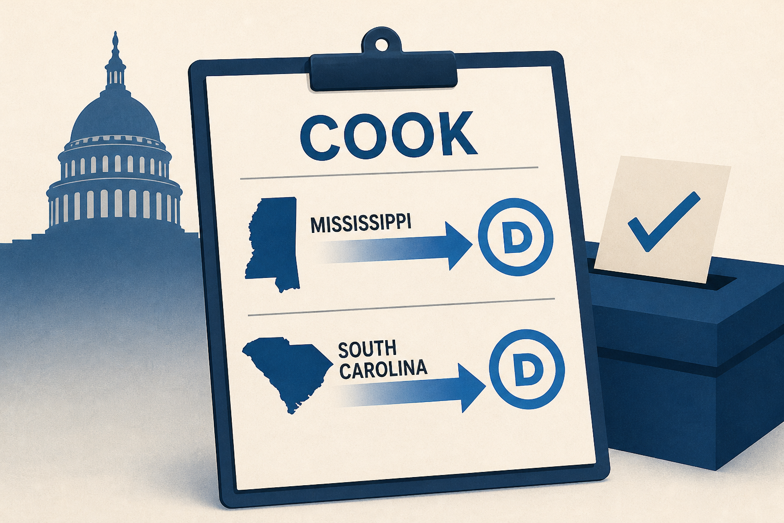 Cook moves Mississippi, South Carolina Senate races toward Democrats