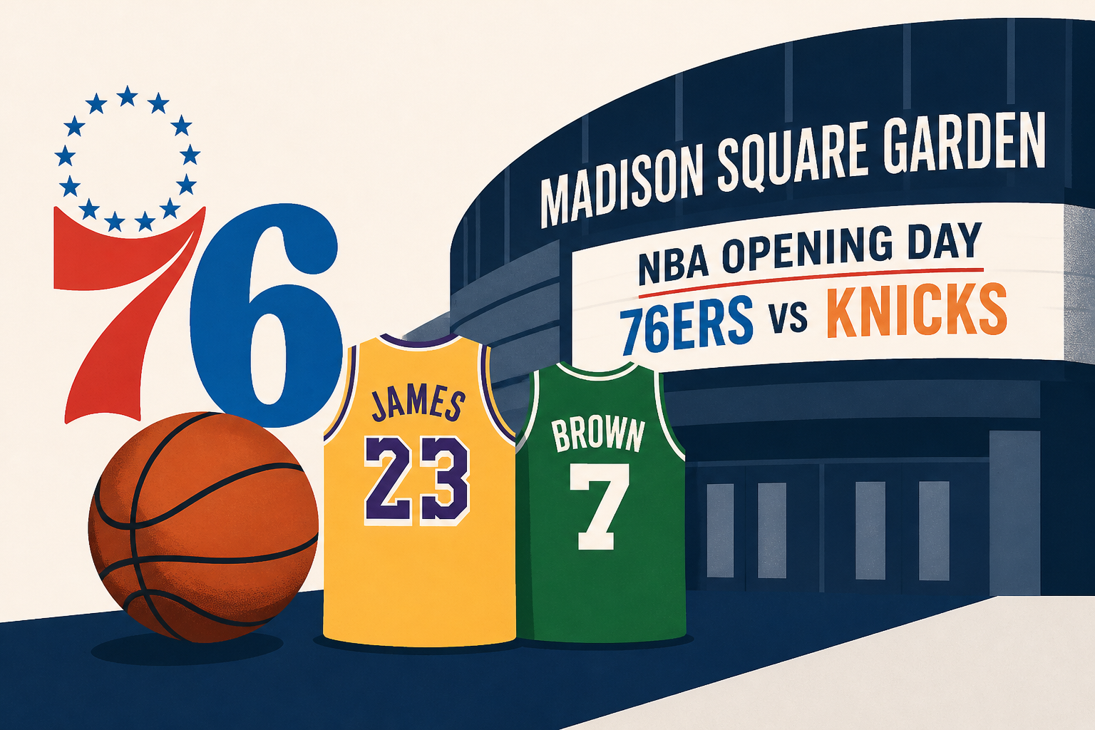 Philadelphia 76ers bring LeBron James and Jaylen Brown to MSG for NBA Opening Day clash with champion Knicks