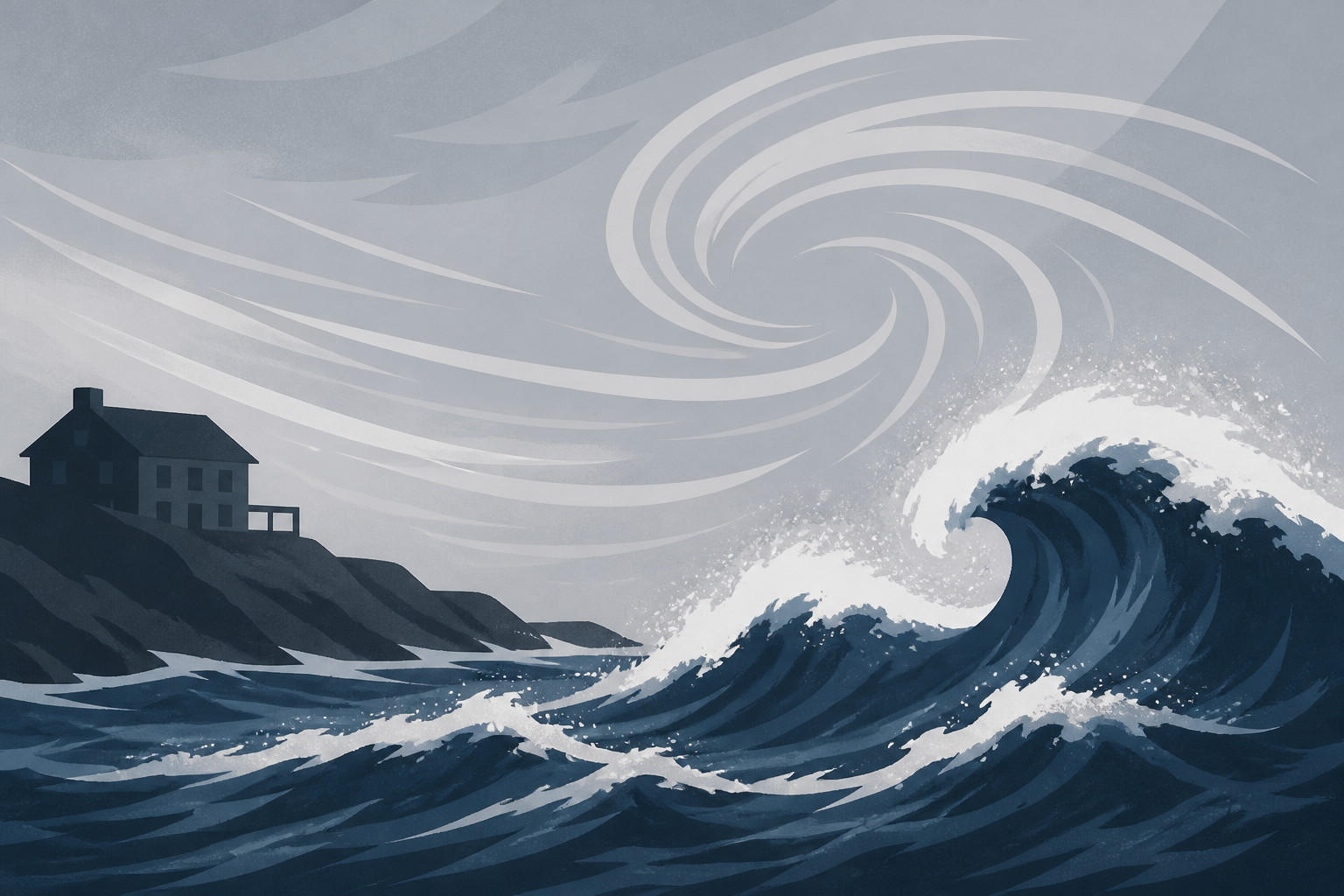 Coast-hugging nor'easter churns up high waves, strong winds