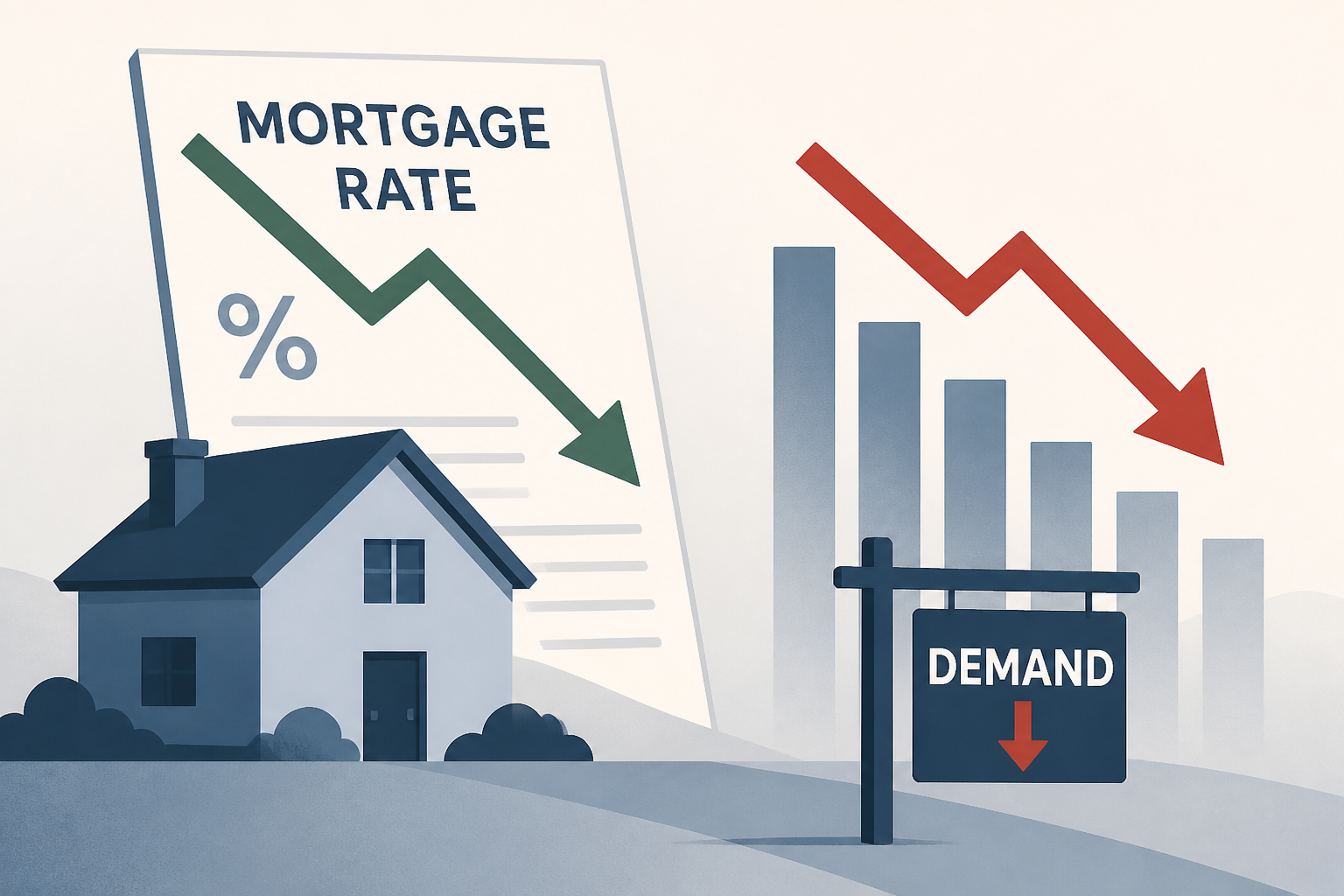 Mortgage rates drop for the first time in 2 months, but demand falls