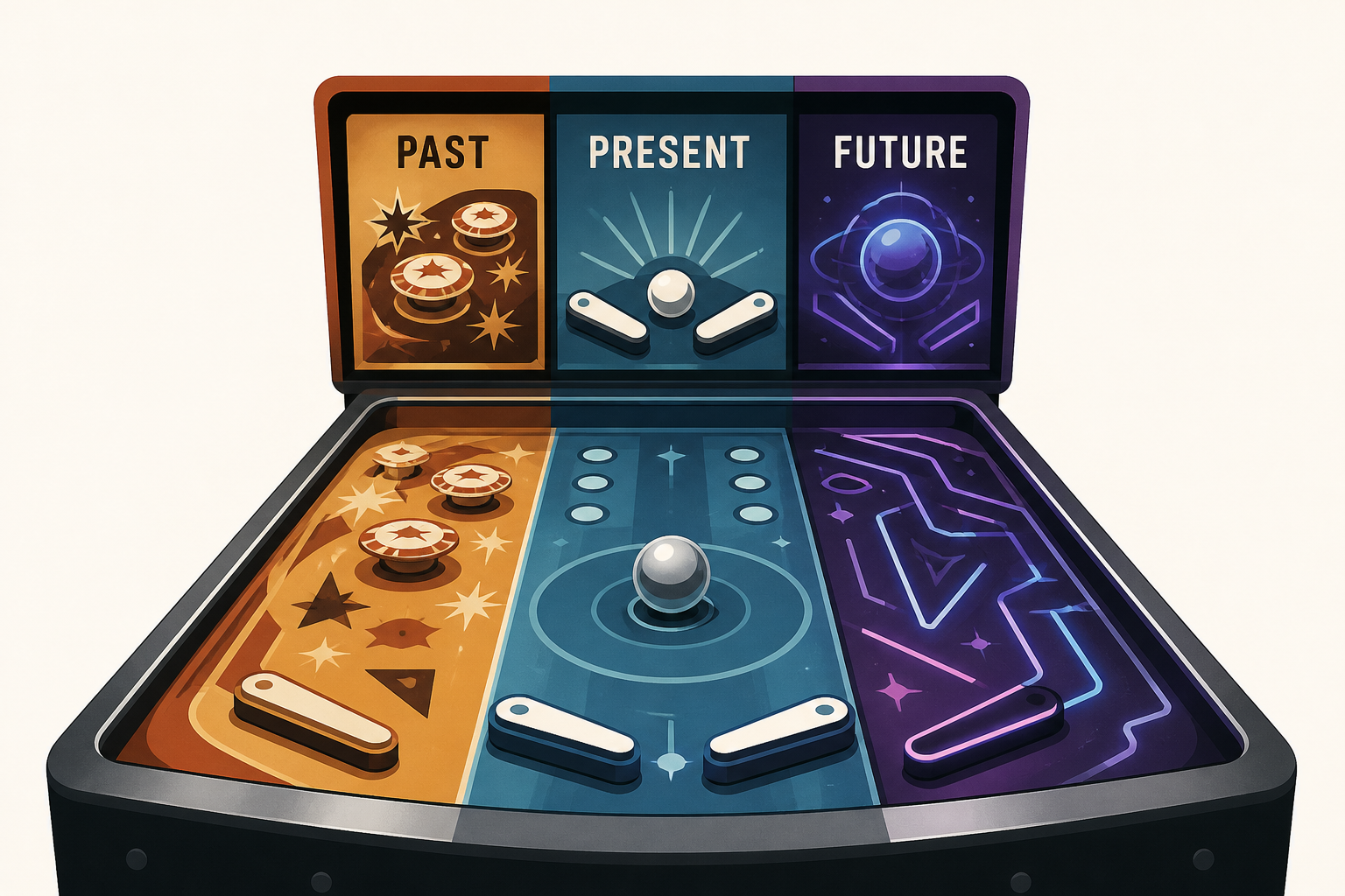 The past, present, and future share a show floor at Pinball Expo 2026