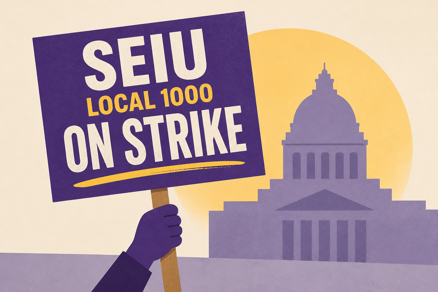 SEIU Local 1000 workers stage one-day strike