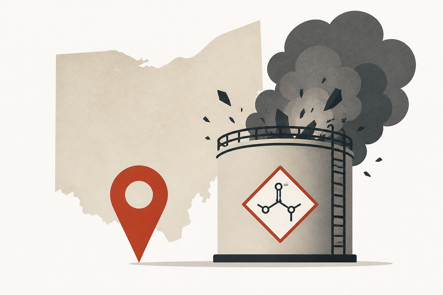 Chemical tank explosion in Ohio of glycidyl methacrylate forces evacuations, prompts fears of another blast