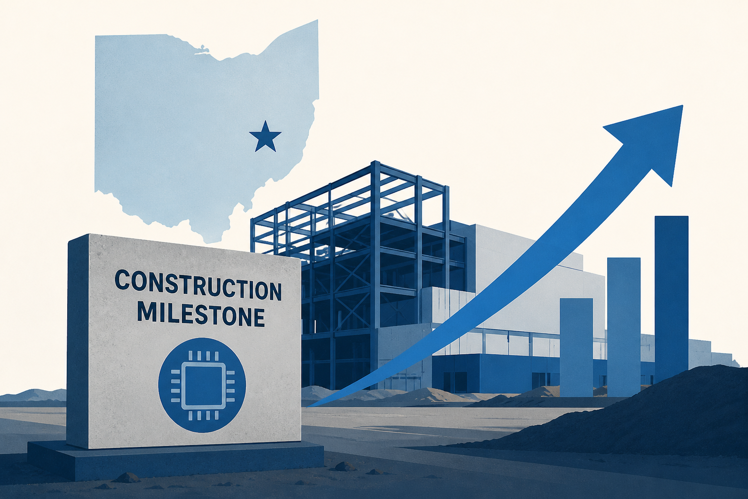 Intel hits construction milestone at delayed Ohio chip fab