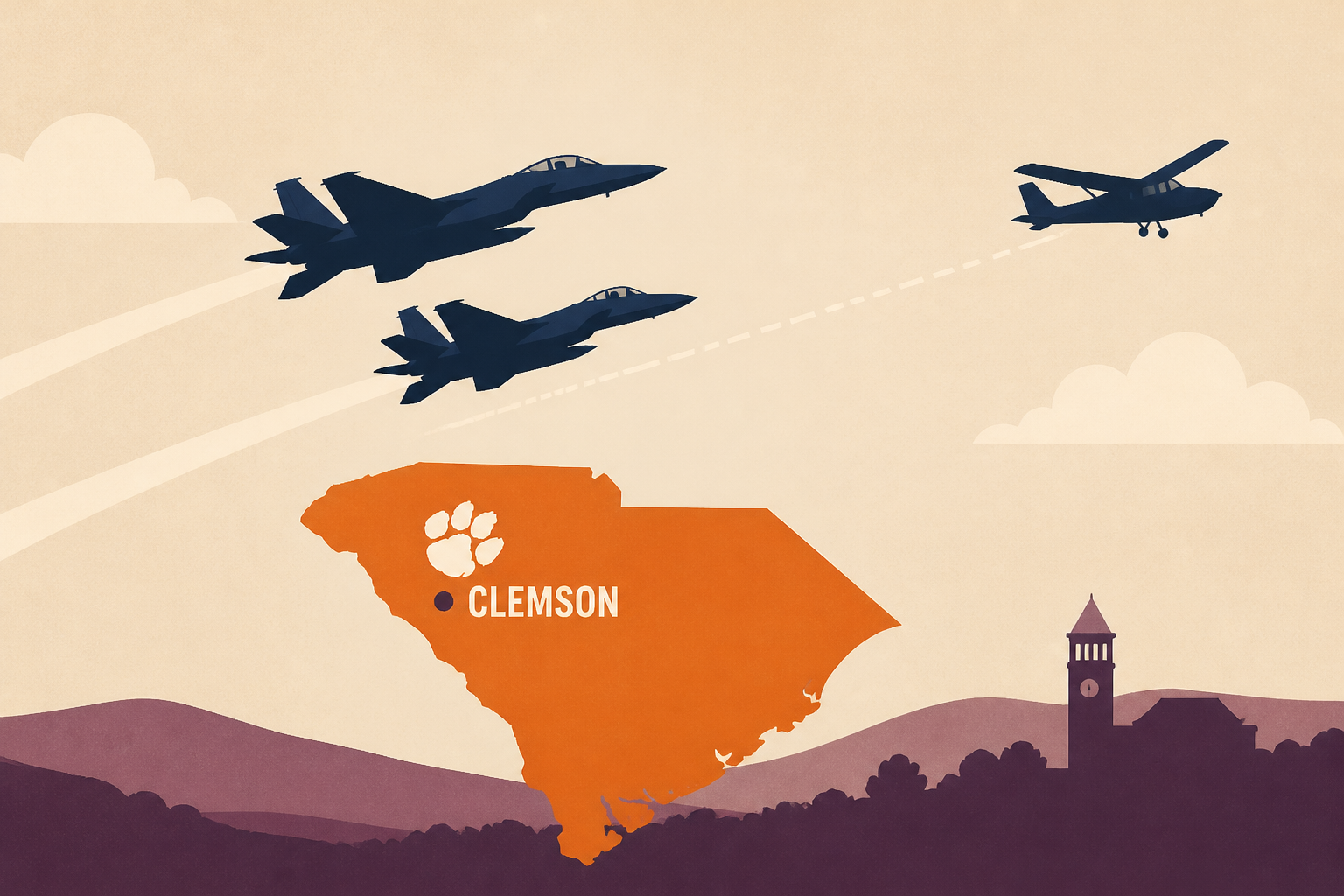 Fighter jets intercept plane over Clemson, South Carolina during Trump rally