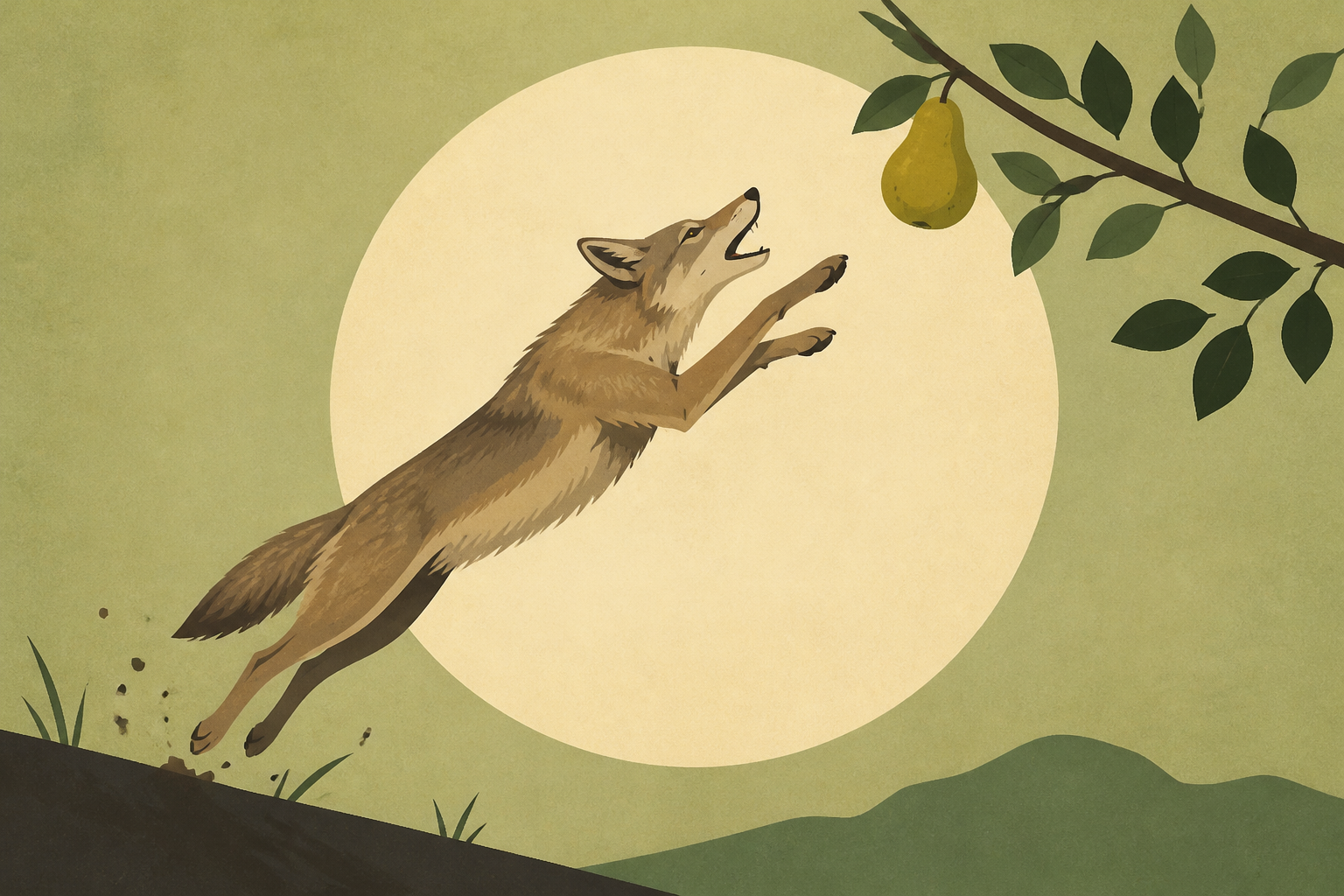 Viral wildlife video captures coyote launching itself into the air to snatch a pear off a tree