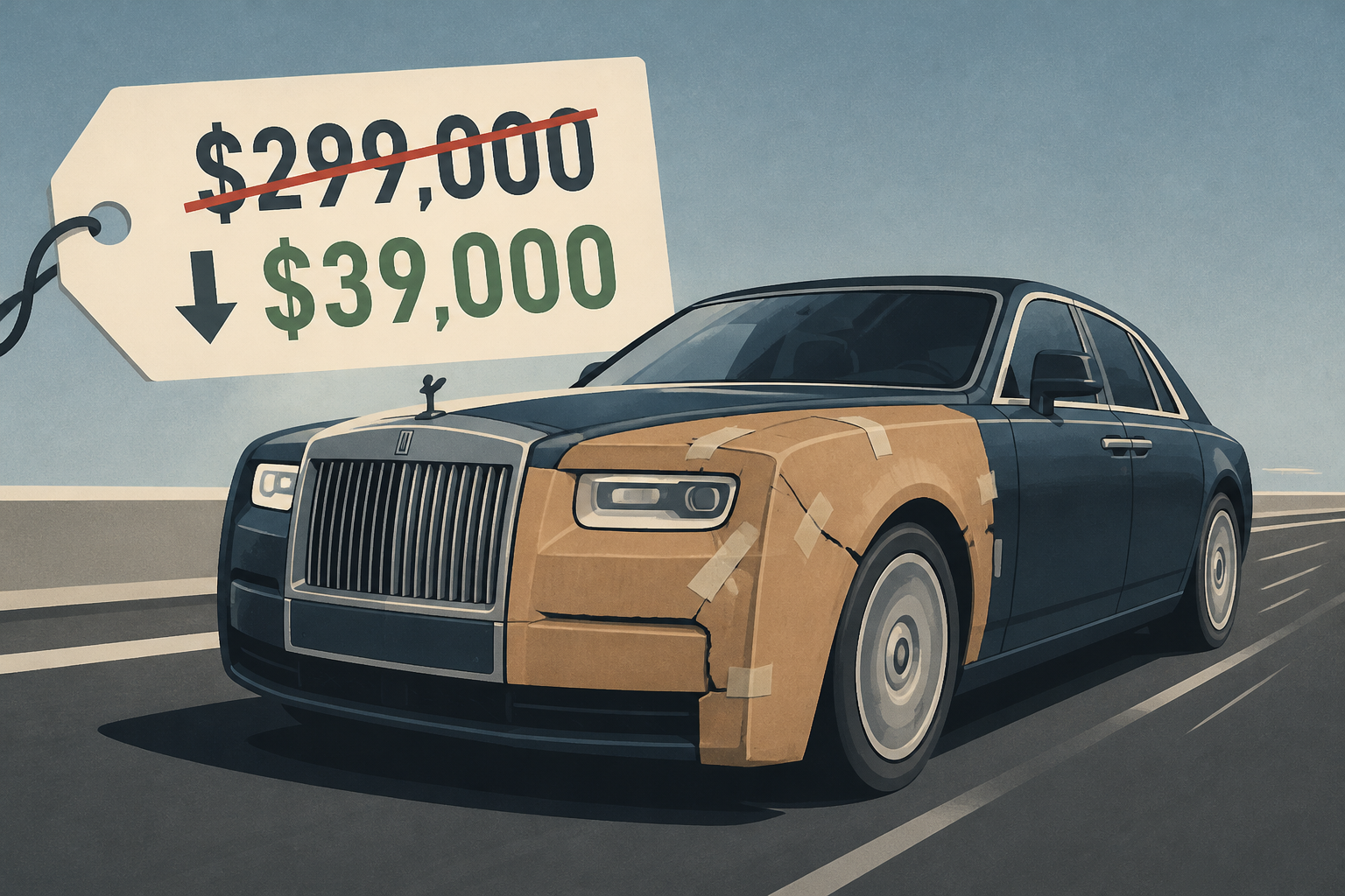 Man Buys $299K Rolls-Royce for $39K, Fixes It With Cardboard on Drive Home