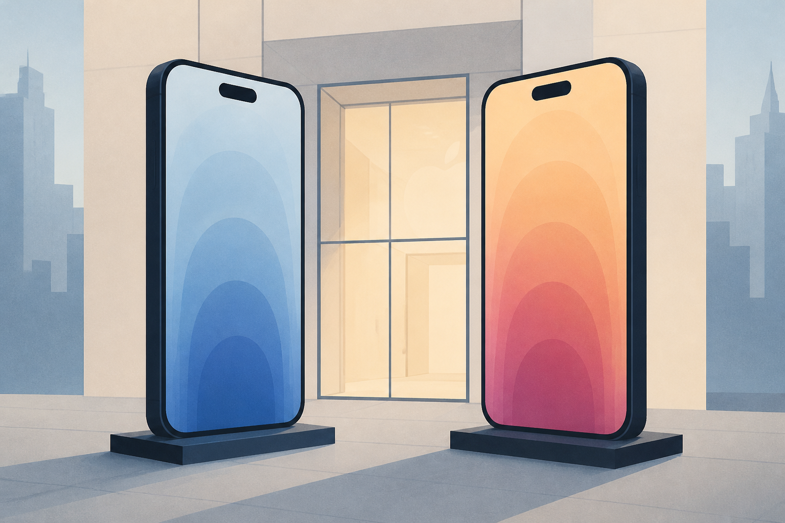 Giant iPhone Duo Installations Spotted at Apple Fifth Avenue
