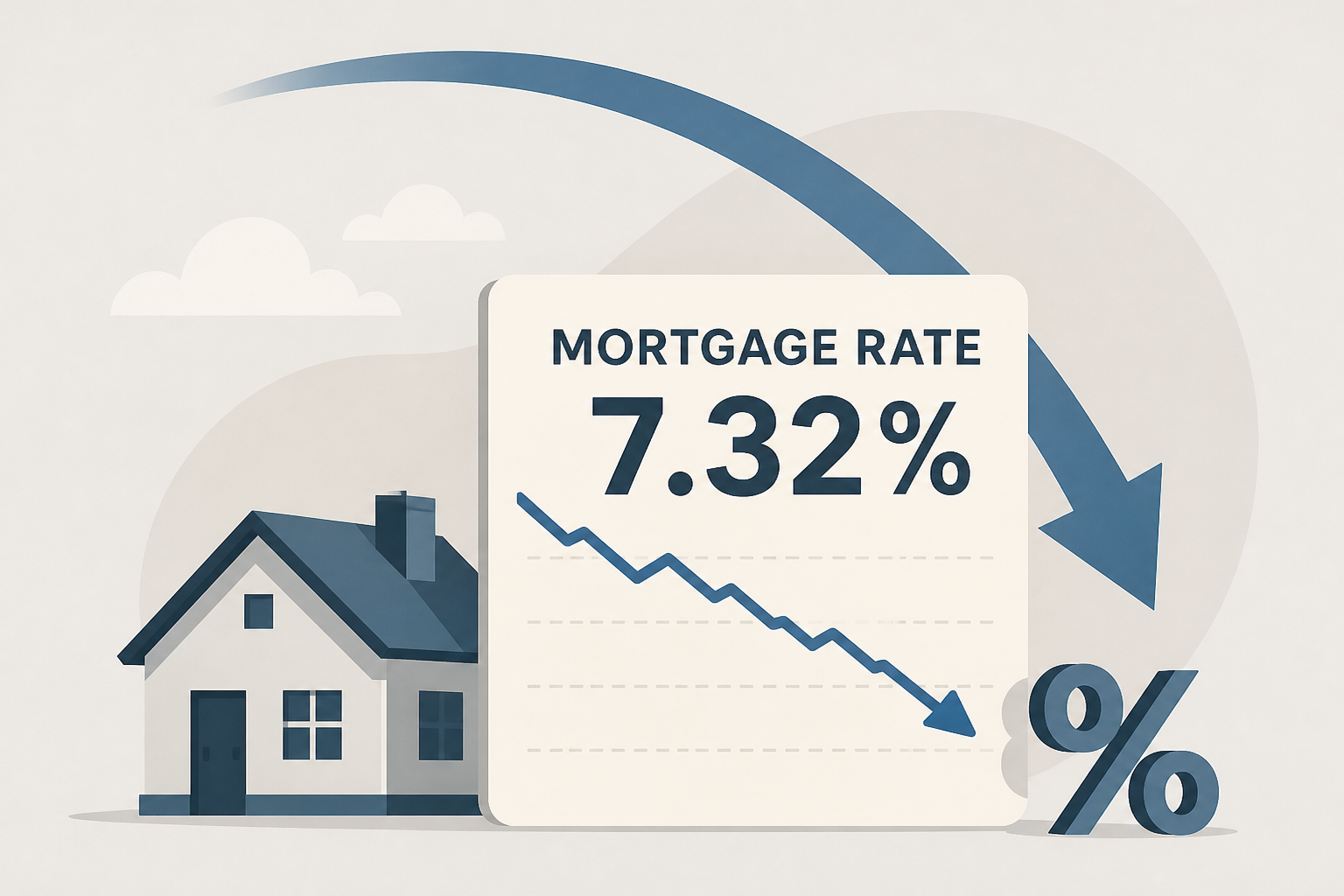 Average long-term US mortgage rate eases to 7.32% in first pullback since late August