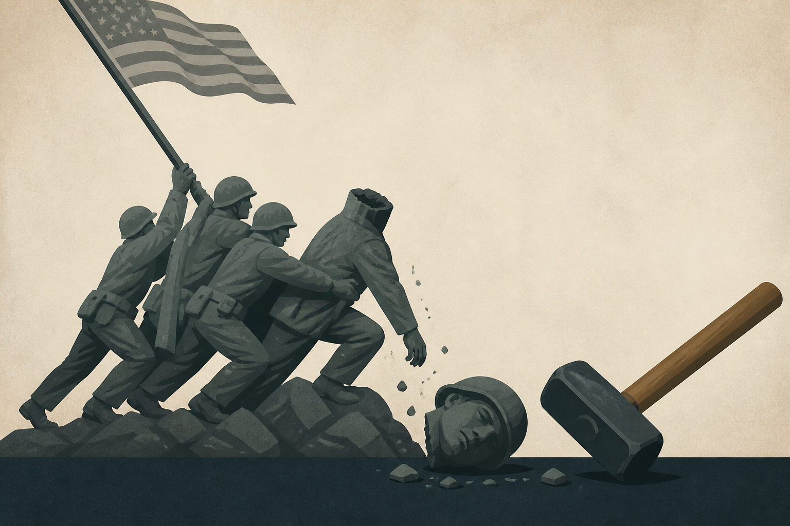 Man broke head off Iwo Jima statue in Quantico with sledgehammer