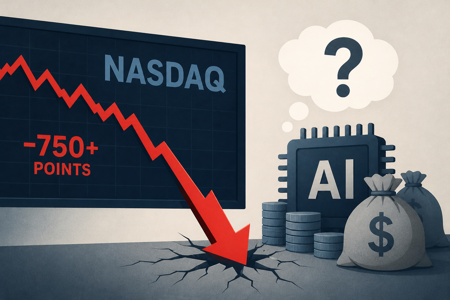 Nasdaq dives more than 750 points as investors worry massive AI spending won't pay off