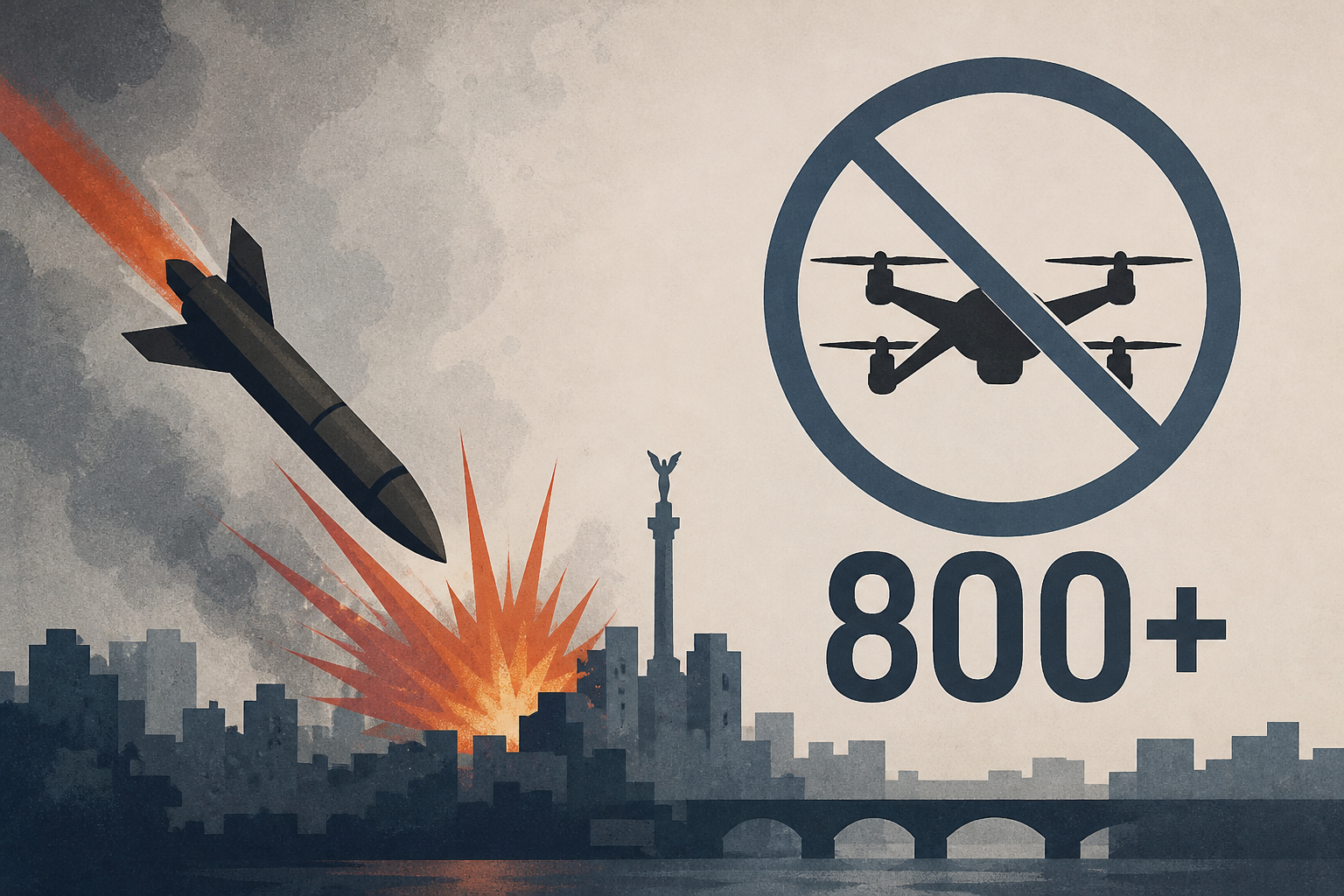 Russian missiles pound Kyiv as Moscow says over 800 Ukrainian drones downed