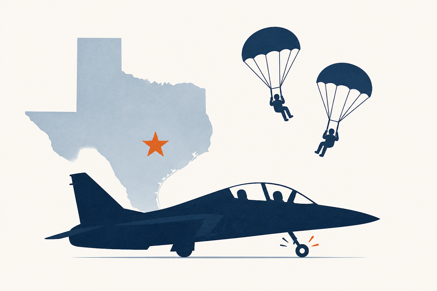 2 pilots eject from military training jet in Texas after landing gear issue