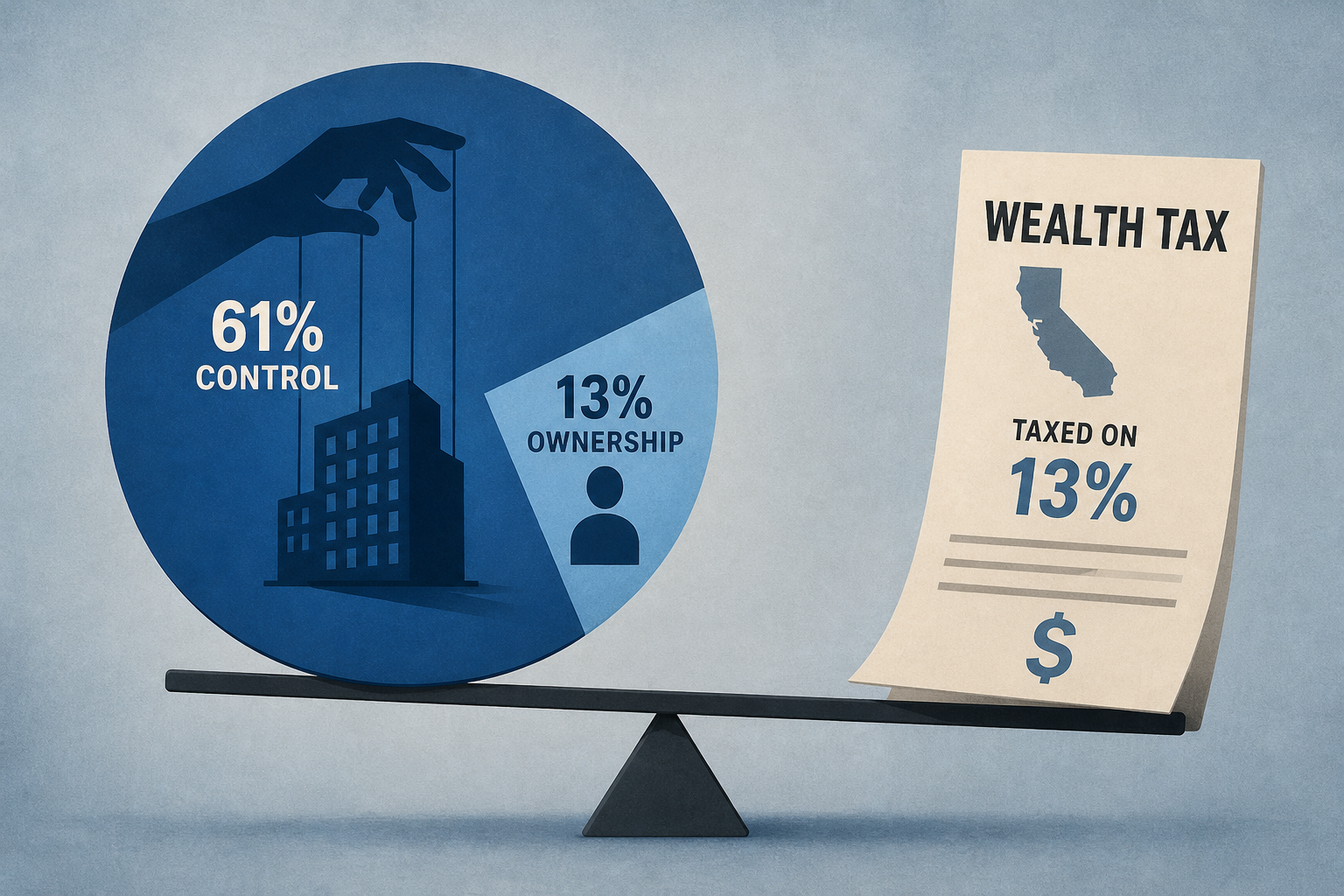 Zuckerberg owns 13% of Meta but controls 61% of it. California’s wealth tax will bill him on the 13%