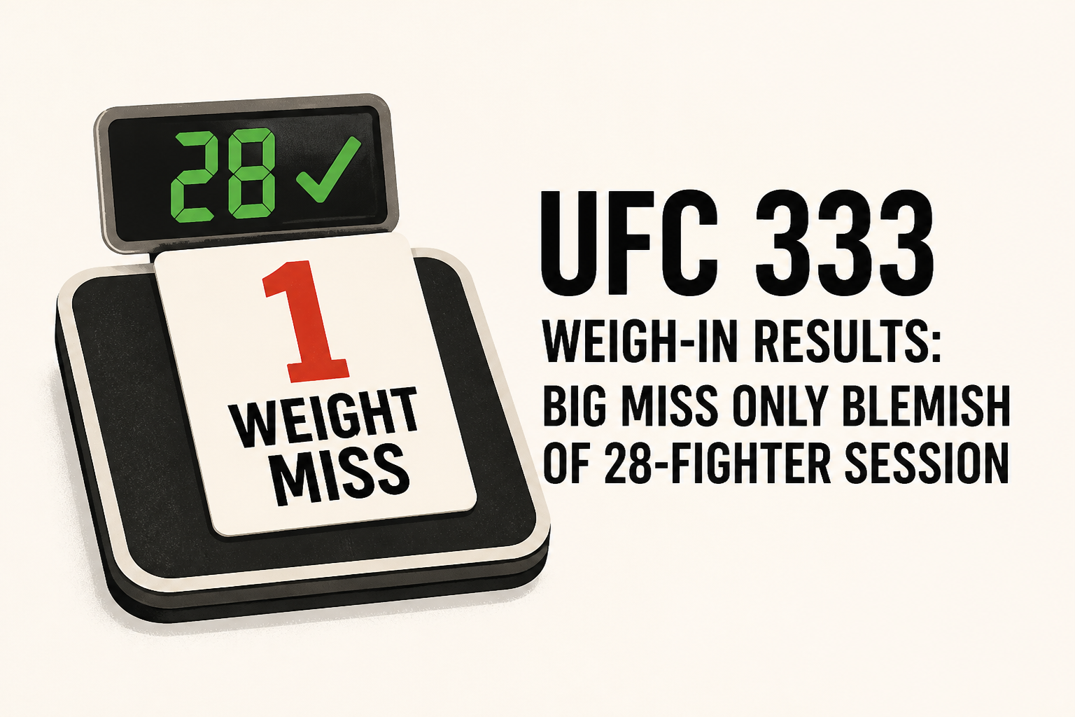 UFC 333 weigh-in results: Big miss only blemish of 28-fighter session