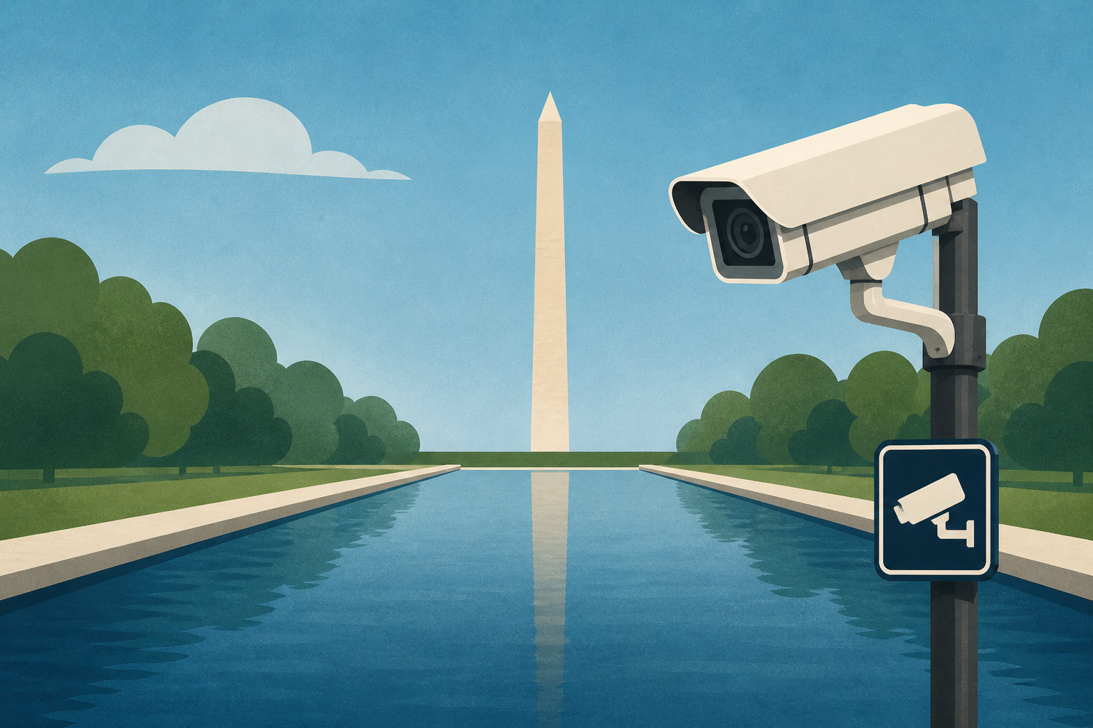Donald Trump Unveils Renovated Reflecting Pool With Anti-Vandal Cameras