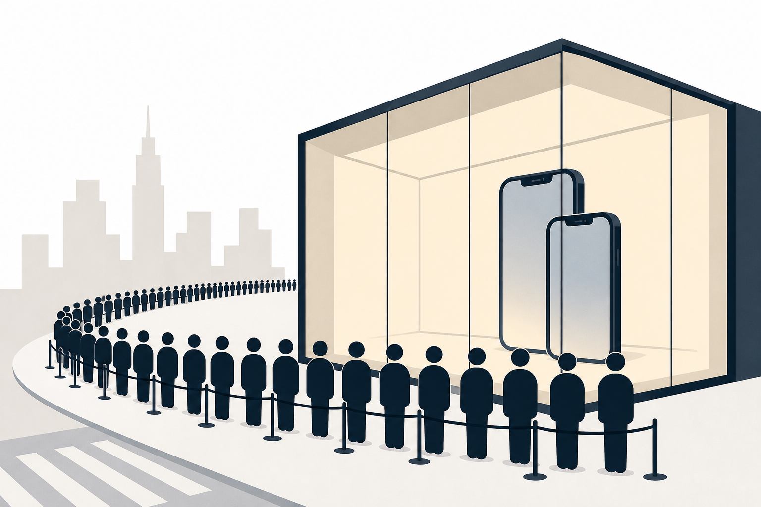 Lines wrap around Apple flagship store on Fifth Avenue for new iPhone Duo release