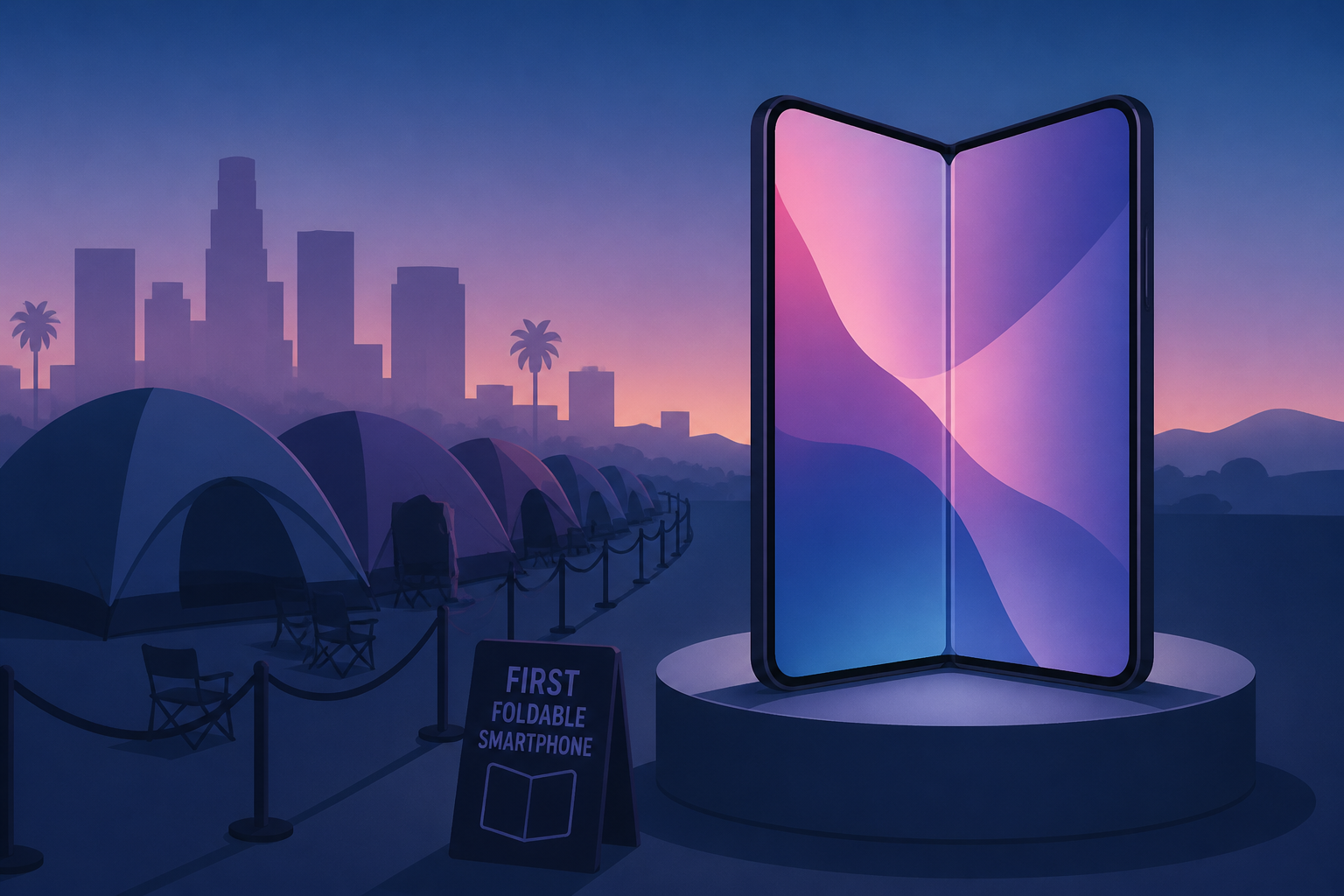 New iPhone Duo: Fans camp out across Los Angeles for Apple's first foldable smartphone