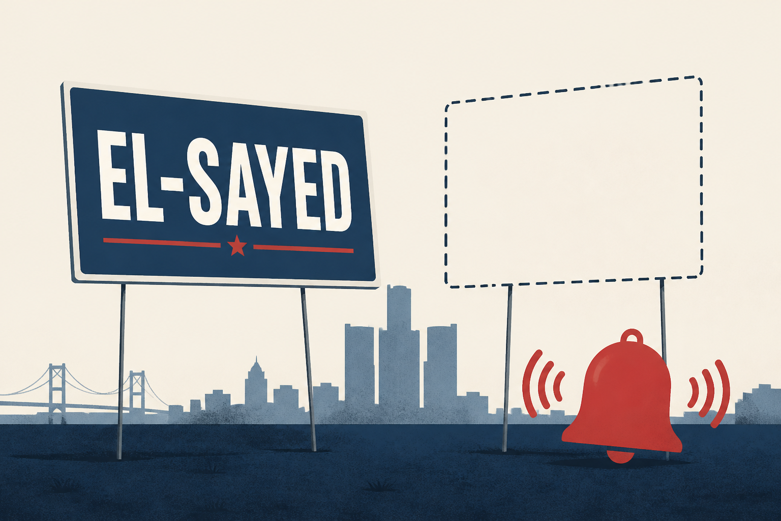 The signs for El-Sayed in Detroit - and the lack of them - are setting off alarm bells