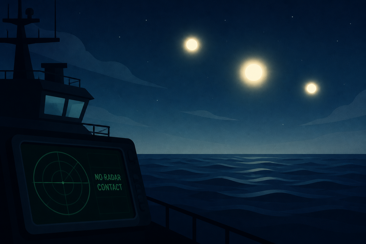 Sailors Report Glowing Orbs Over the Atlantic; No Radar Contact